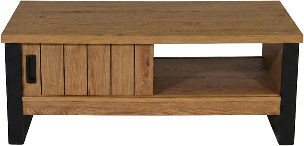 Jahnke Couchtisch »RIVA COFFEE« Couchtisch mit Stauraum & Schiebetüren, Eiche-Optik, Breite: 108,5 cm