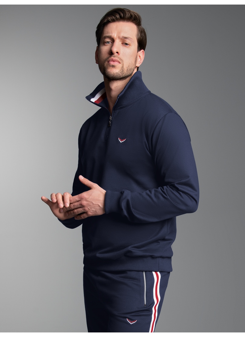 Trigema Sweatshirt »TRIGEMA Troyer mit kontrastfarbigen Elementen«
