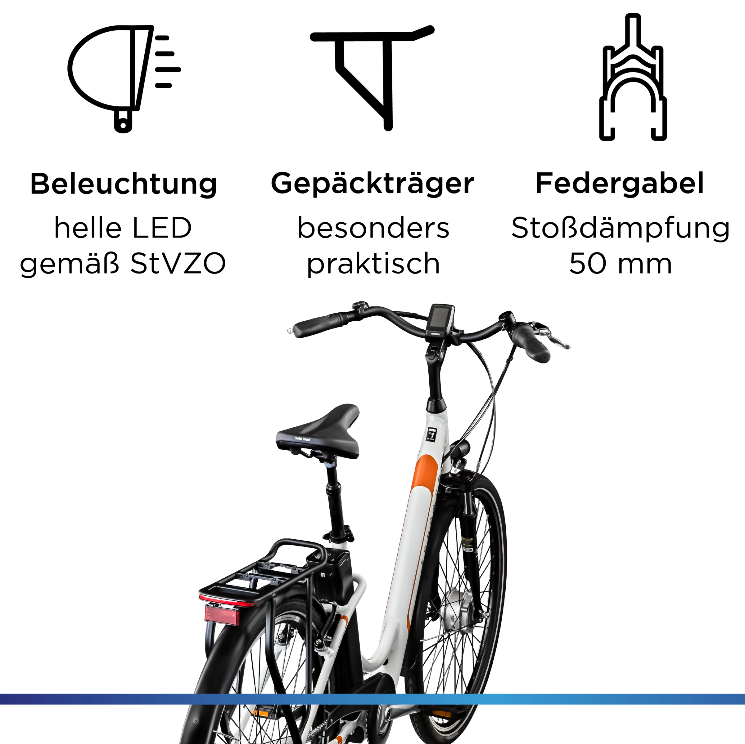 Zündapp »Z517« 7 Gang Shimano Nabenschaltung Frontmotor 250 W Pedelec, Elektrofahrrad für Damen u. Herren