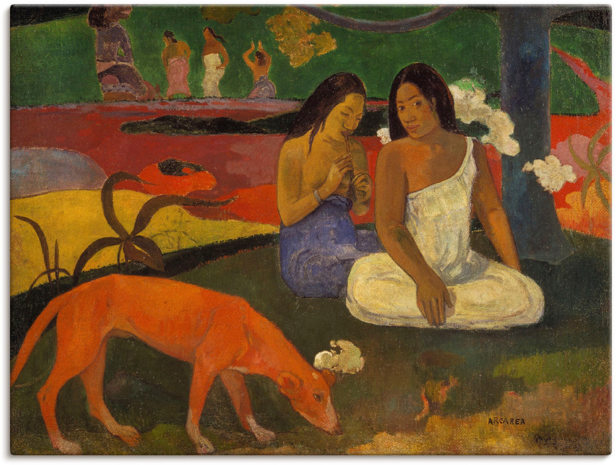 Artland Leinwandbild »Arearea (Der rote Hund). 1892« Gruppen & Familien 1 Stk. tlg. auf Holzrahmen gespannt