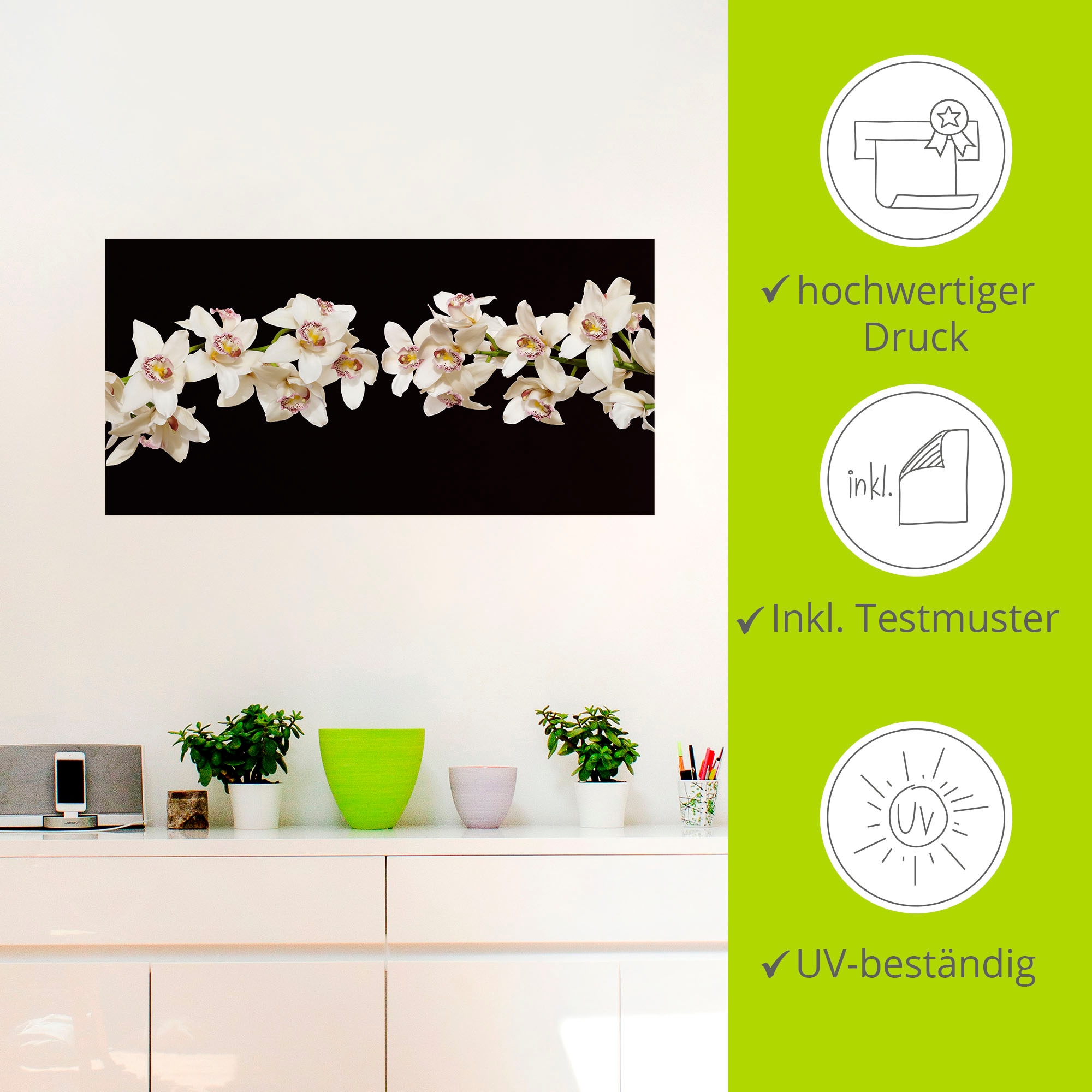 Artland Wandfolie »Weiße Orchideen«, Blumen, (1 St.), selbstklebend