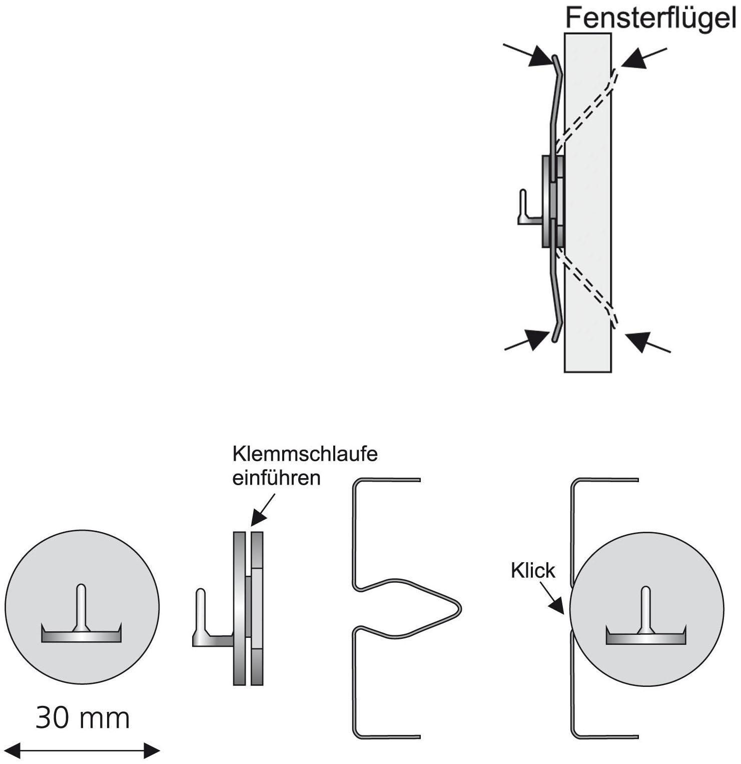 Liedeco Klemmträger, (Set, 2 St.), für Vitragen-Scheibenstangen