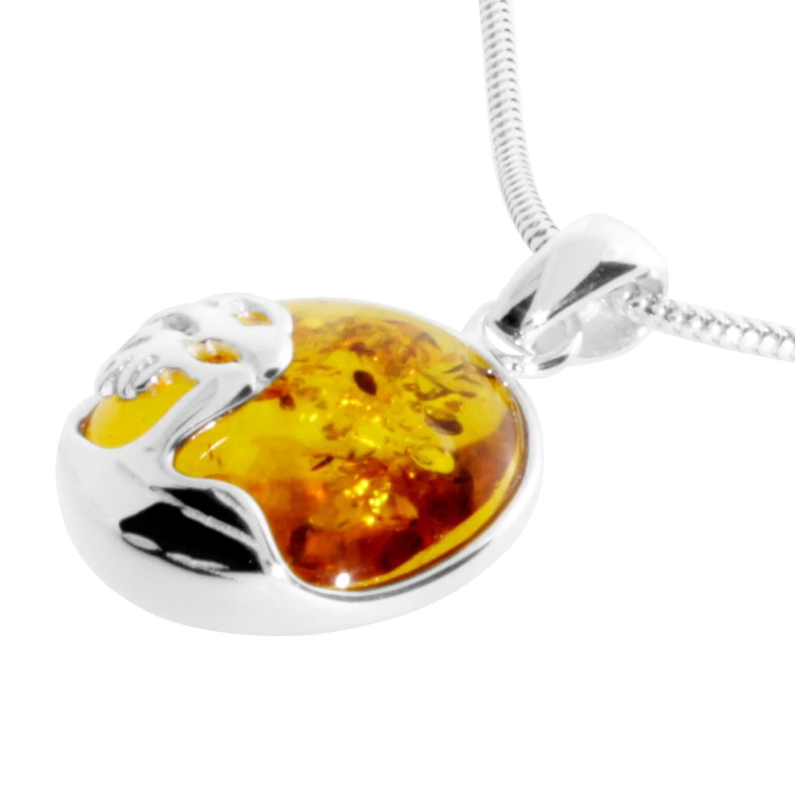 OSTSEE-SCHMUCK Kette mit Anhänger »- Windflüchter 16 mm - Silber 925/000 - Bernstein«
