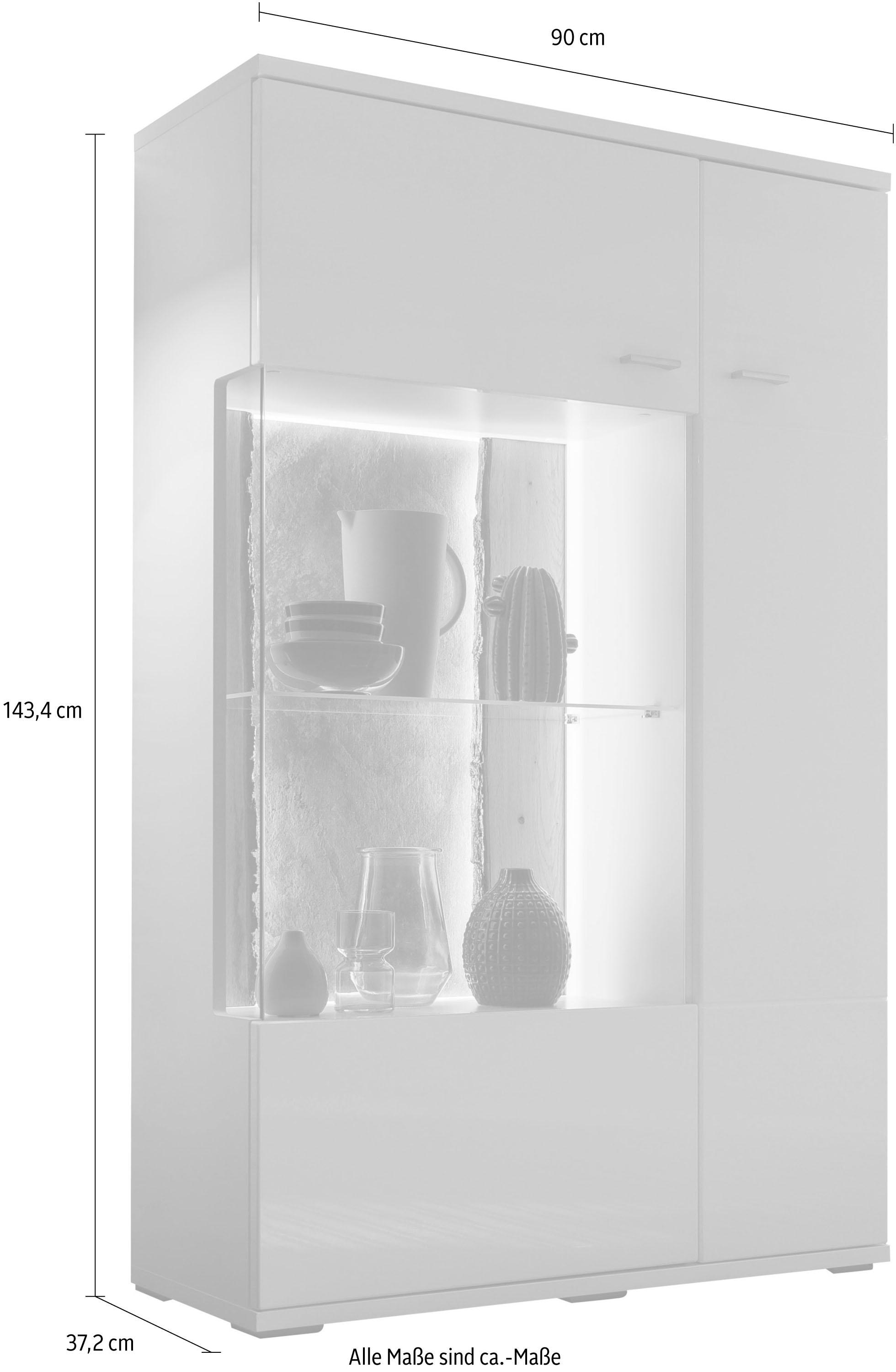 set one by Musterring Stauraumvitrine »TACOMA«, Typ 03/04, Höhe 143, 4 cm, mit getönter Glastür
