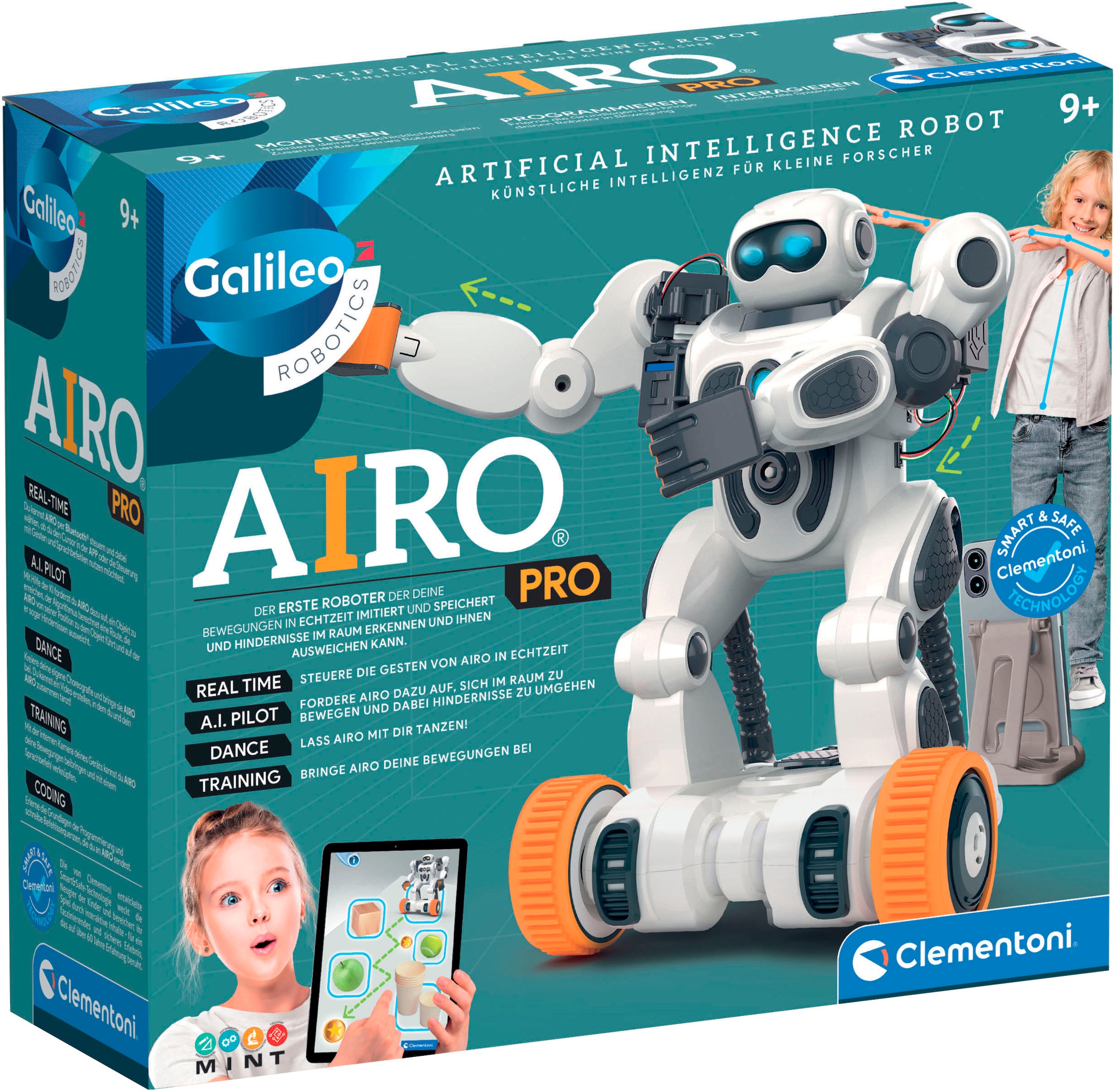 Clementoni® Roboter »Galileo Robotics, AIRO PRO - Artificial Intelligence Roboter« mit künstlicher Intelligenz