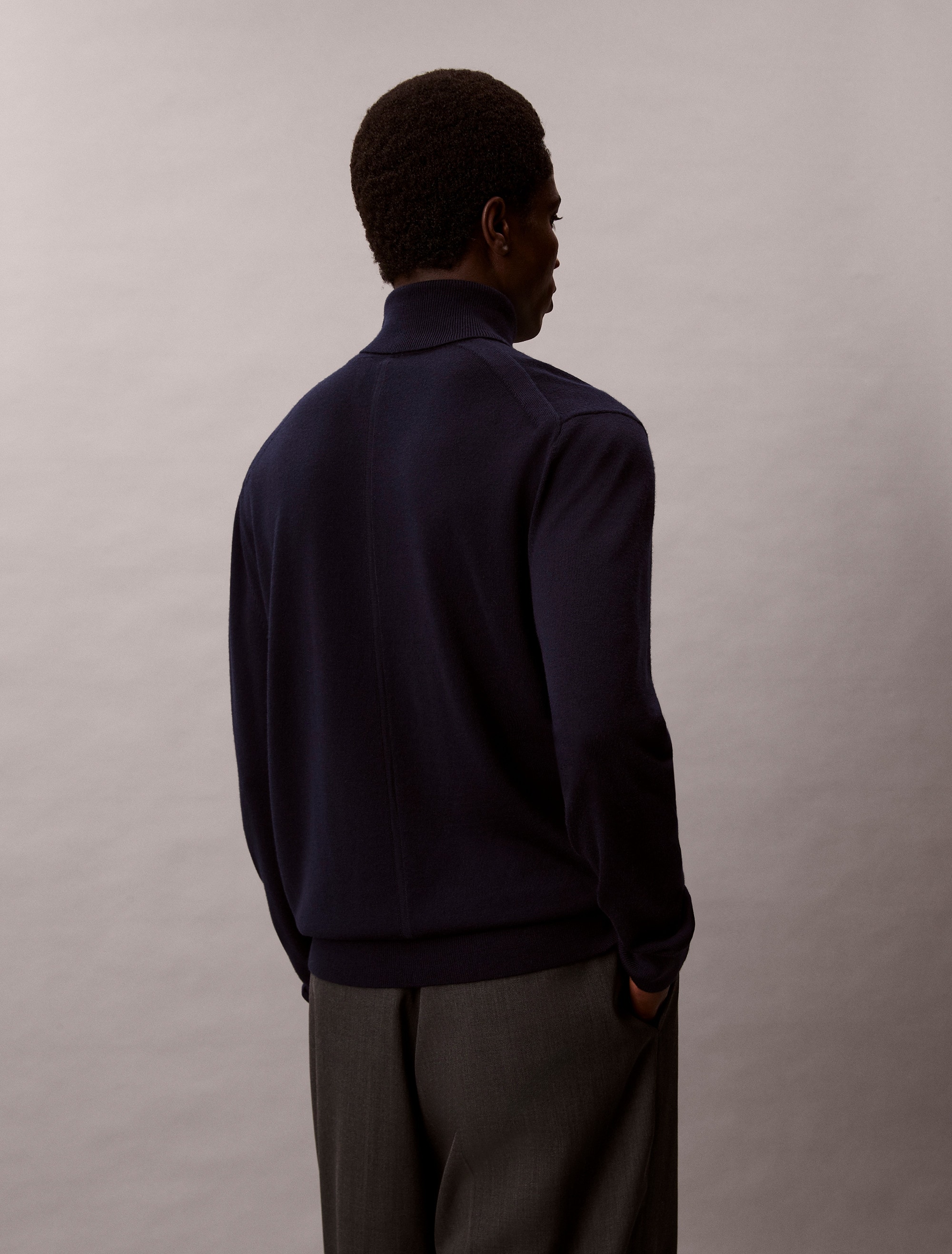 Calvin Klein Rollkragenpullover »LS 100% MERINO T-NECK 14GG«, Mit Rundhalsausschnitt, regular fit