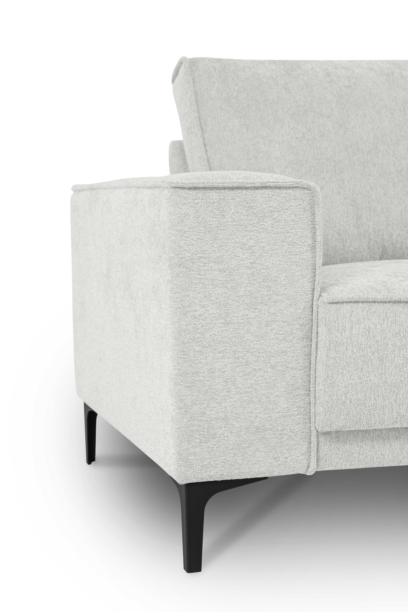 Places of Style 3-Sitzer »3er Sofa Oland, Struktur, Flachgewebe, Luxus-Microfaser, Boucle«, 224 cm, Wellenunterfederung, Skandi-Design, Metallfüße