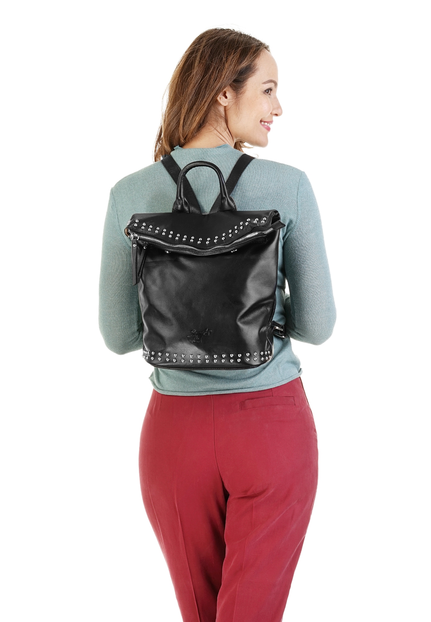 Samantha Look Cityrucksack, echt Leder, Made in Italy