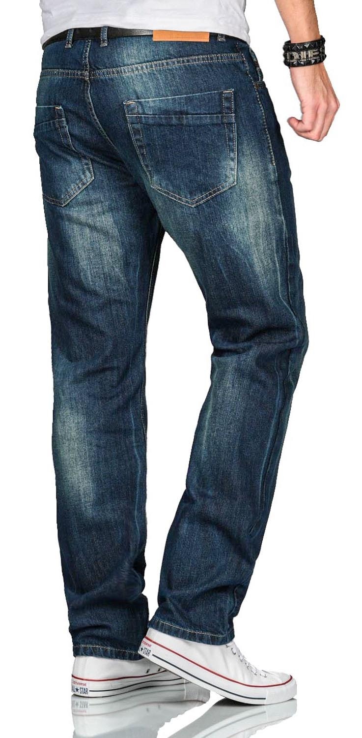 Alessandro Salvarini Regular-fit-Jeans »A. Salvarini Beppo Designer Herren Jeans Hose Basic Jeanshose Comfort Fit«