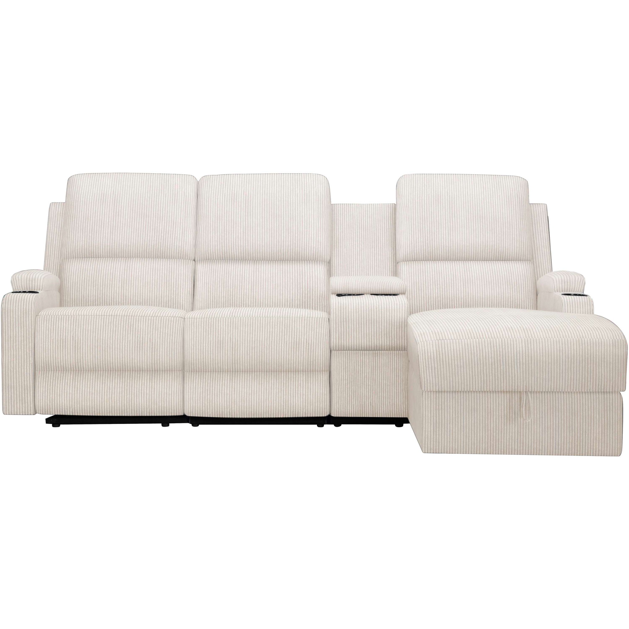 Home affaire Ecksofa »NAPORI Multimediasofa, 3er Kinosessel XXL, L-Form, Cord«, Kinosofa mit Relaxfunktion, Getränkehalter, Staufach und Staukasten