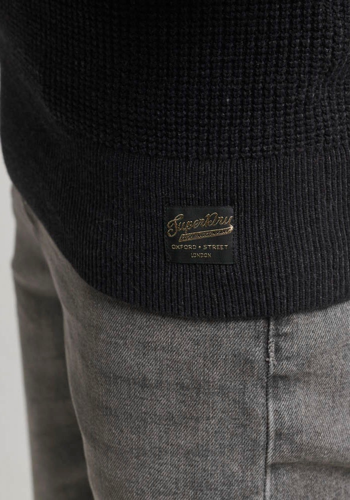 Superdry Strickpullover »TEXTURED CREW KNIT JUMPER«, mit strukturiertem Waffelstrickmuster