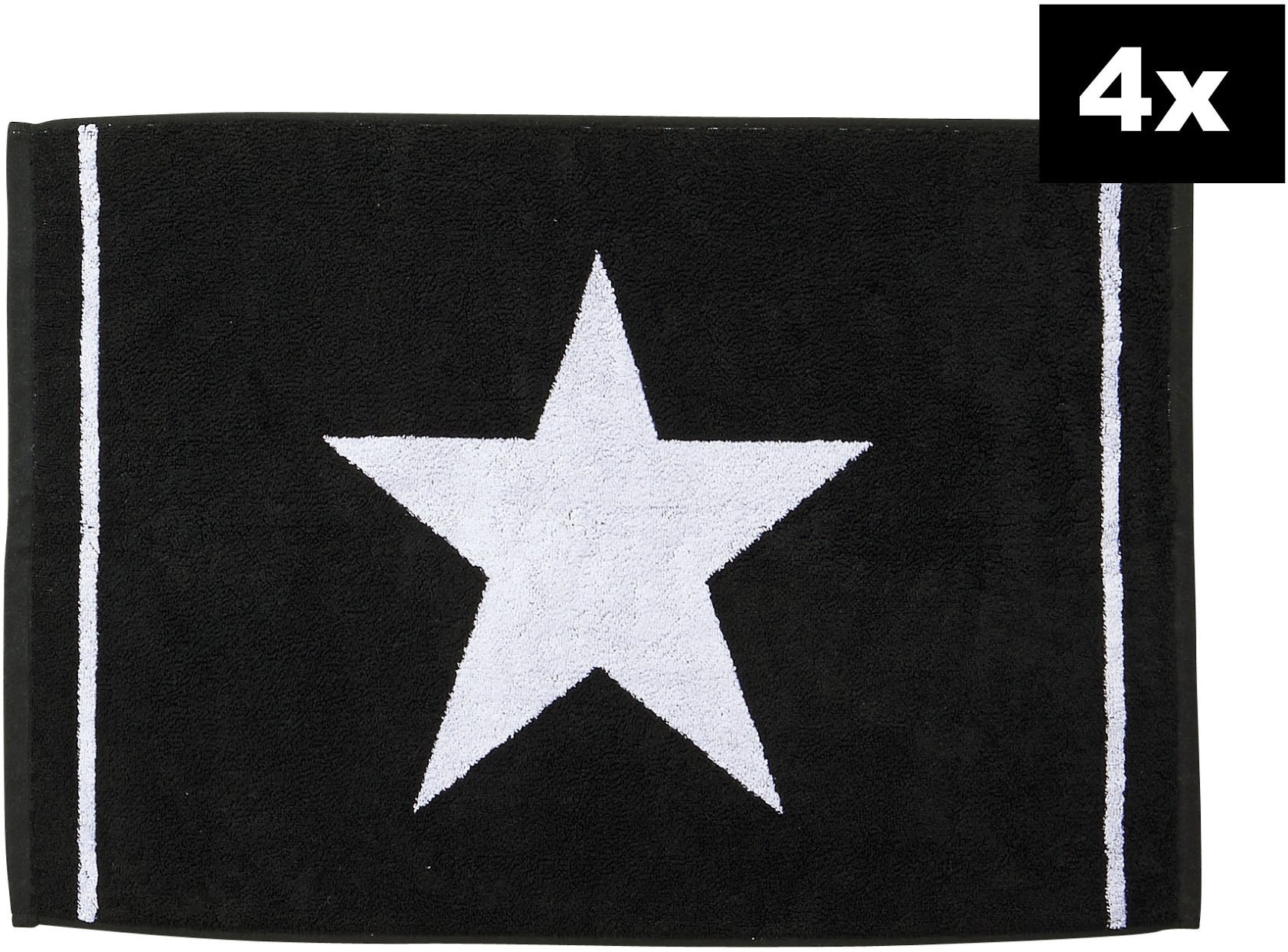 done.® Badematte »DAILY SHAPES Star 4er-Set« Höhe 5 mm fußbodenheizungsgeeignet Badvorleger aus 100% Baumwolle, Jacquardgewebt