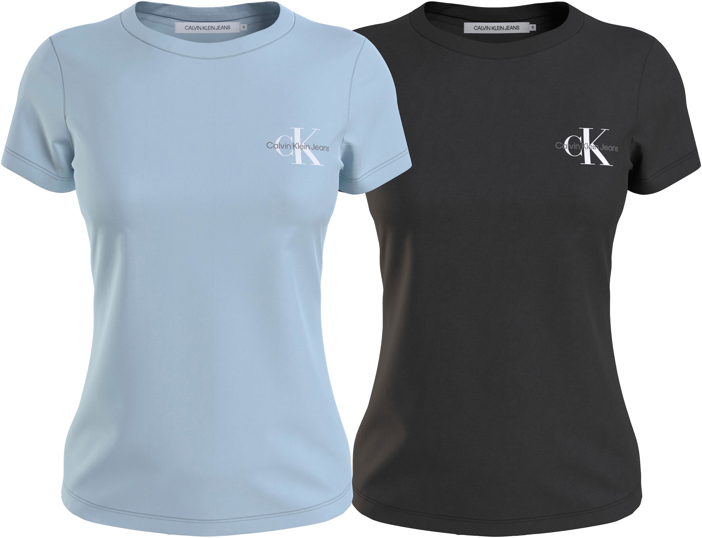 Calvin Klein Jeans Rundhalsshirt »2-PACK MONOLOGO SLIM TEE«, (Packung, 2  tlg., 2er-Pack), mit Calvin Klein Jeans Logoprint auf der Brust online bei  OTTO | T-Shirts