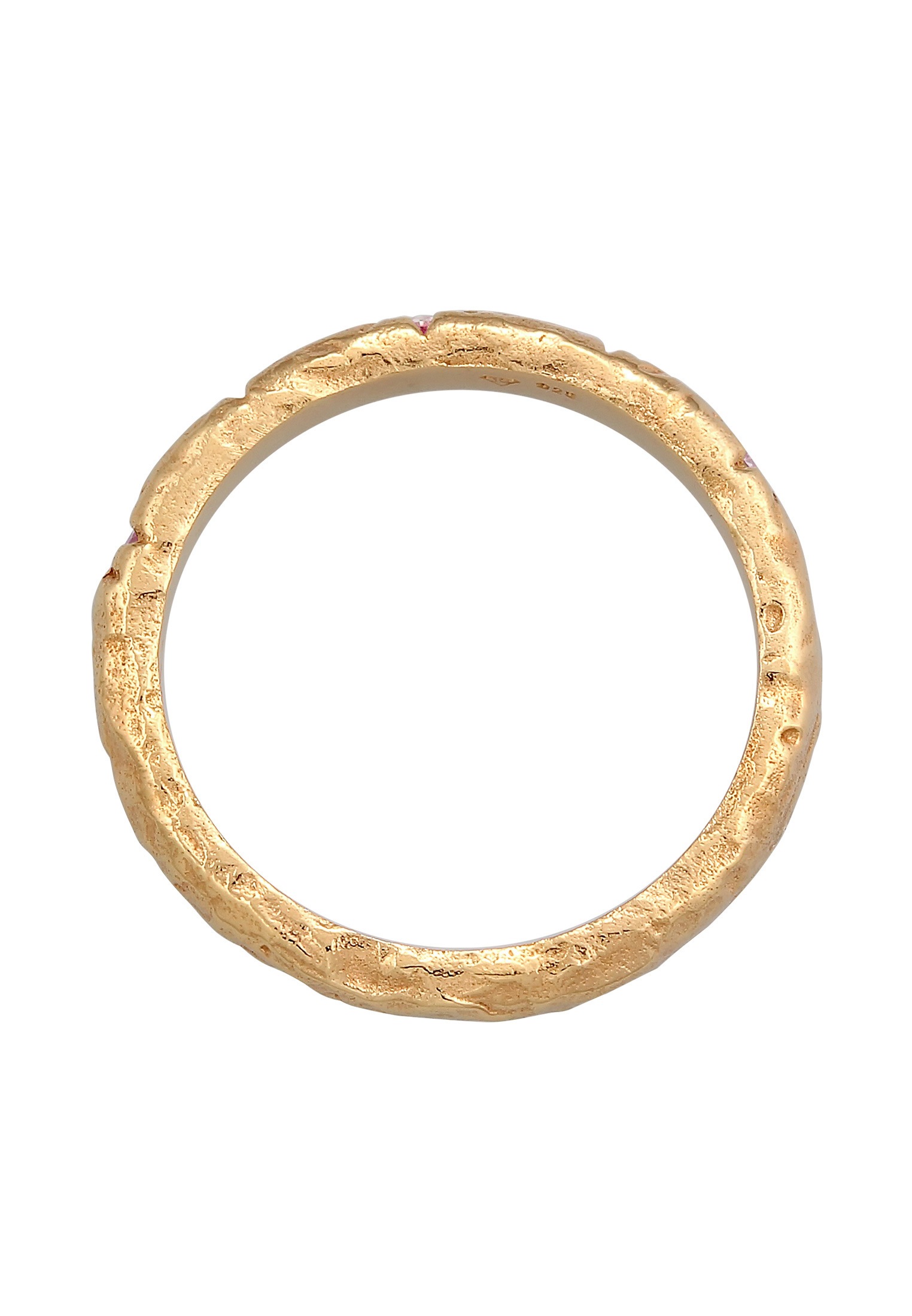 HAZE & GLORY Silberring »Ring Bandring Topas Weiß 375 Gelbgold - Starlover«