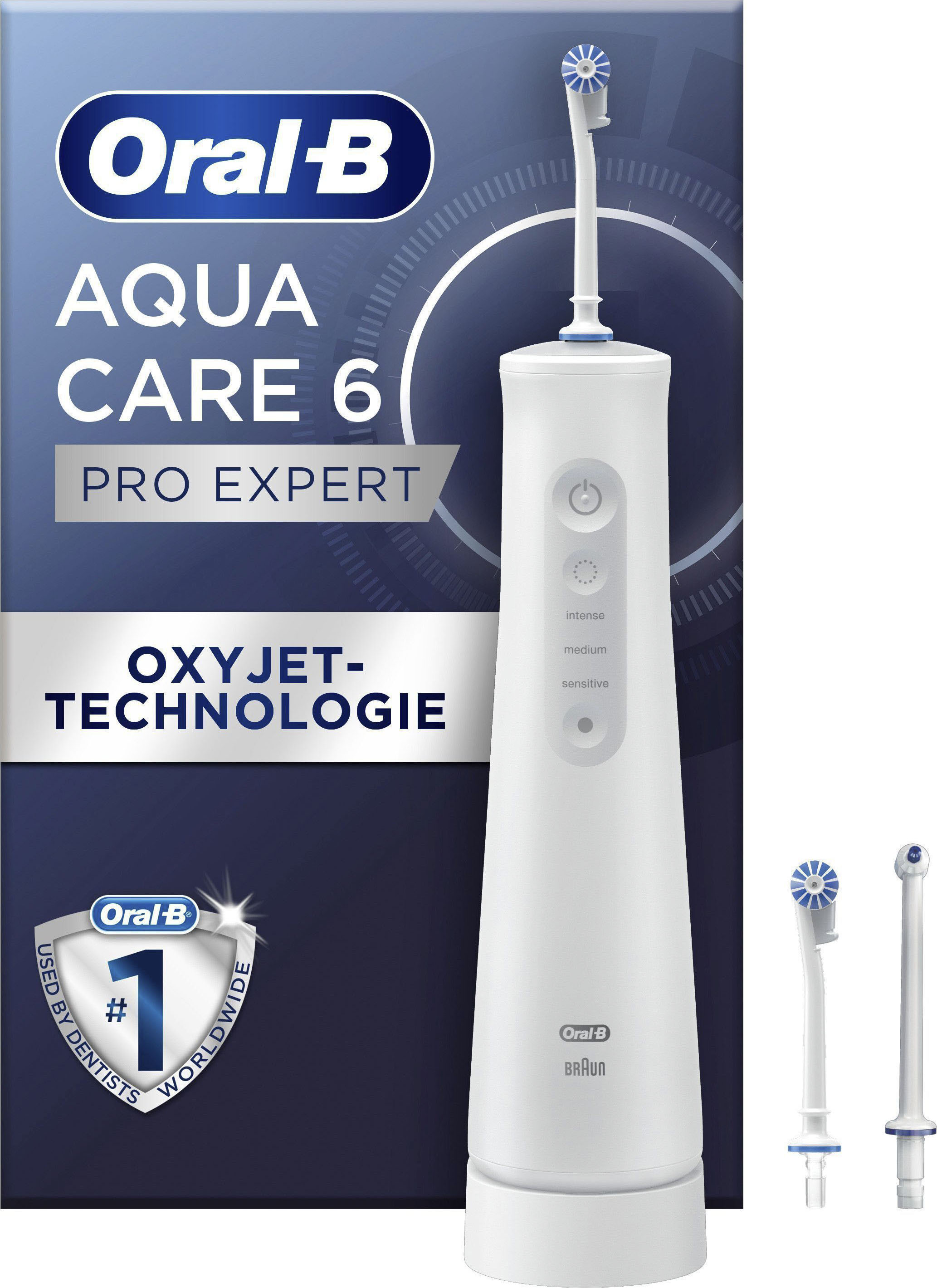 Munddusche »AquaCare 6«, 3 St. Aufsätze}, Kabellose mit Oxyjet-Technologie