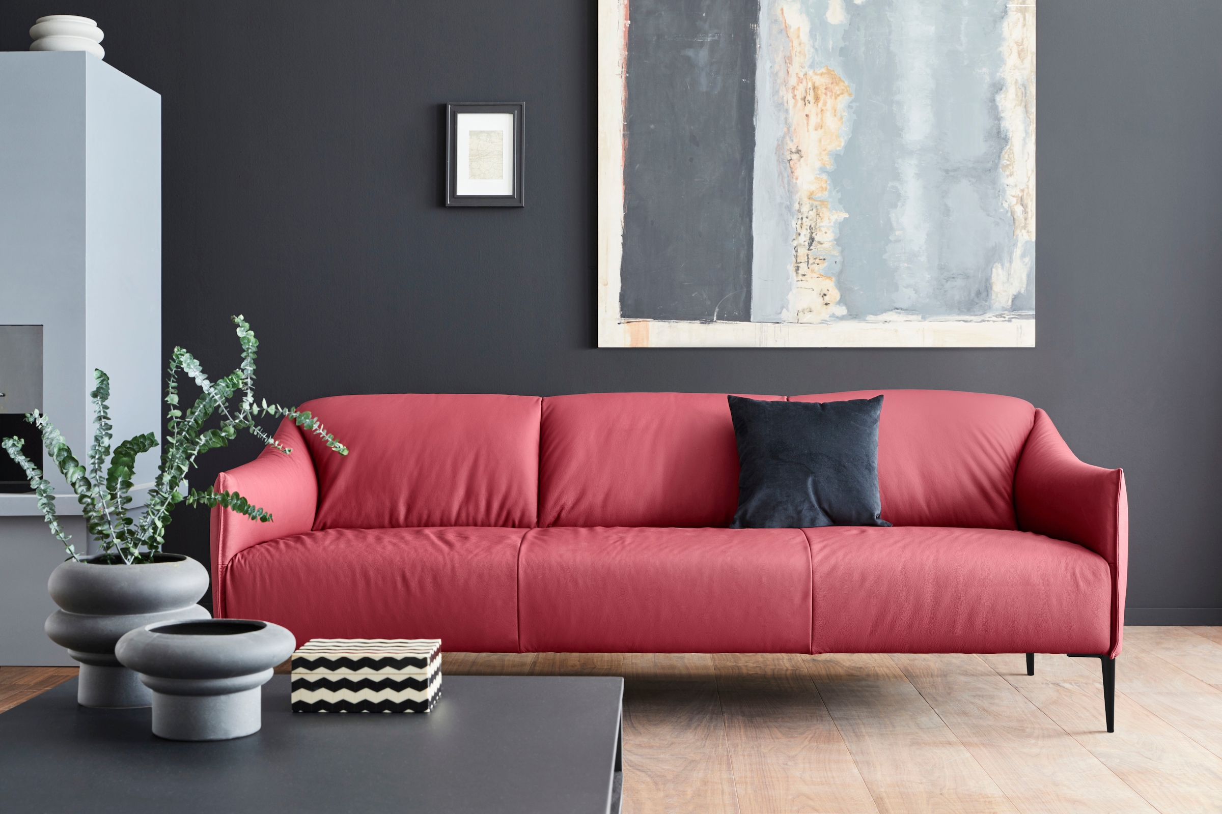 W.SCHILLIG 3-Sitzer »sally«, mit Metallfüßen in Schwarz pulverbeschichtet, Breite 224 cm