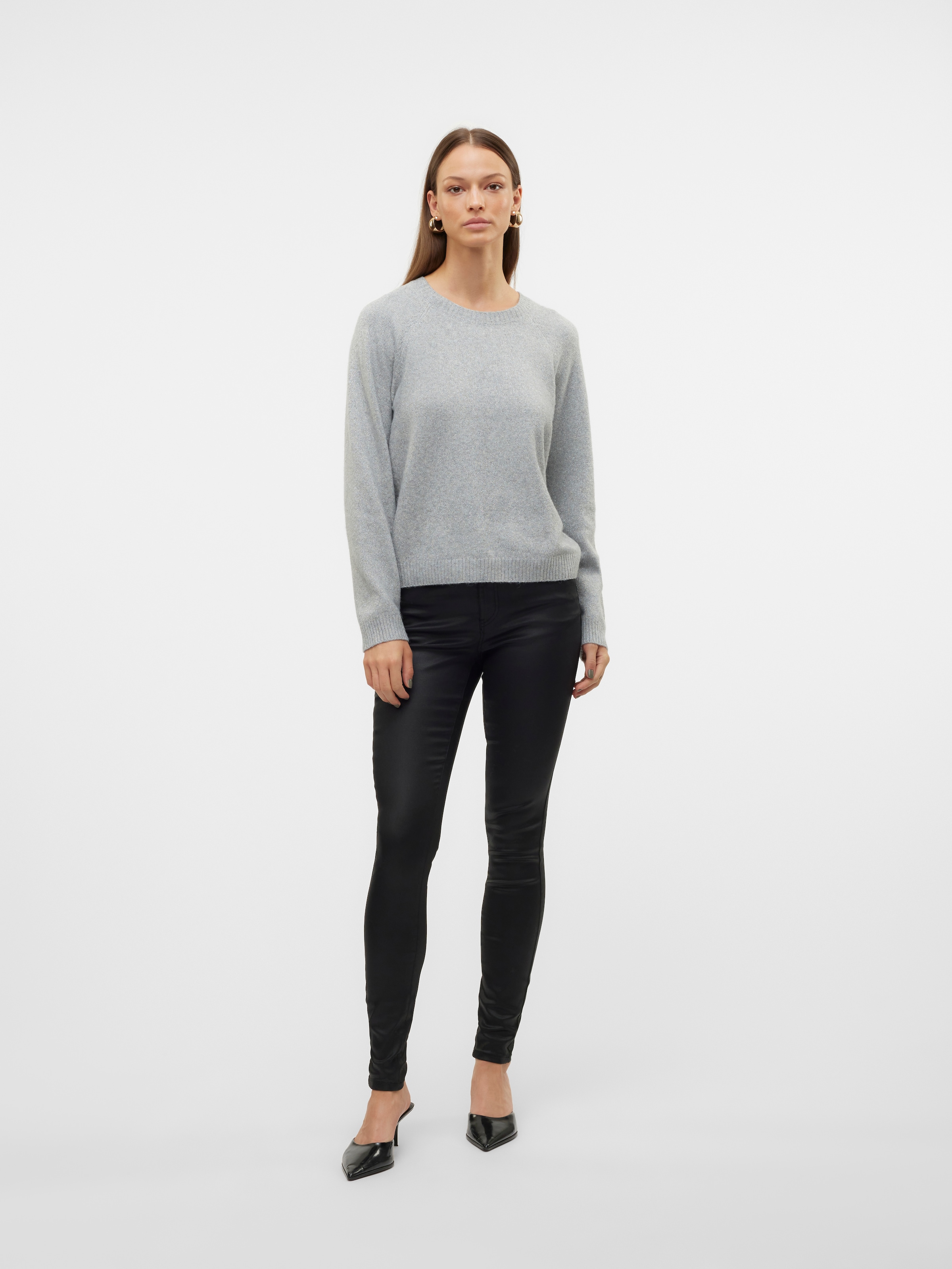 Vero Moda Rundhalspullover »VMDOFFYSHINE LS O-NECK BLOUSE REP NOOS«