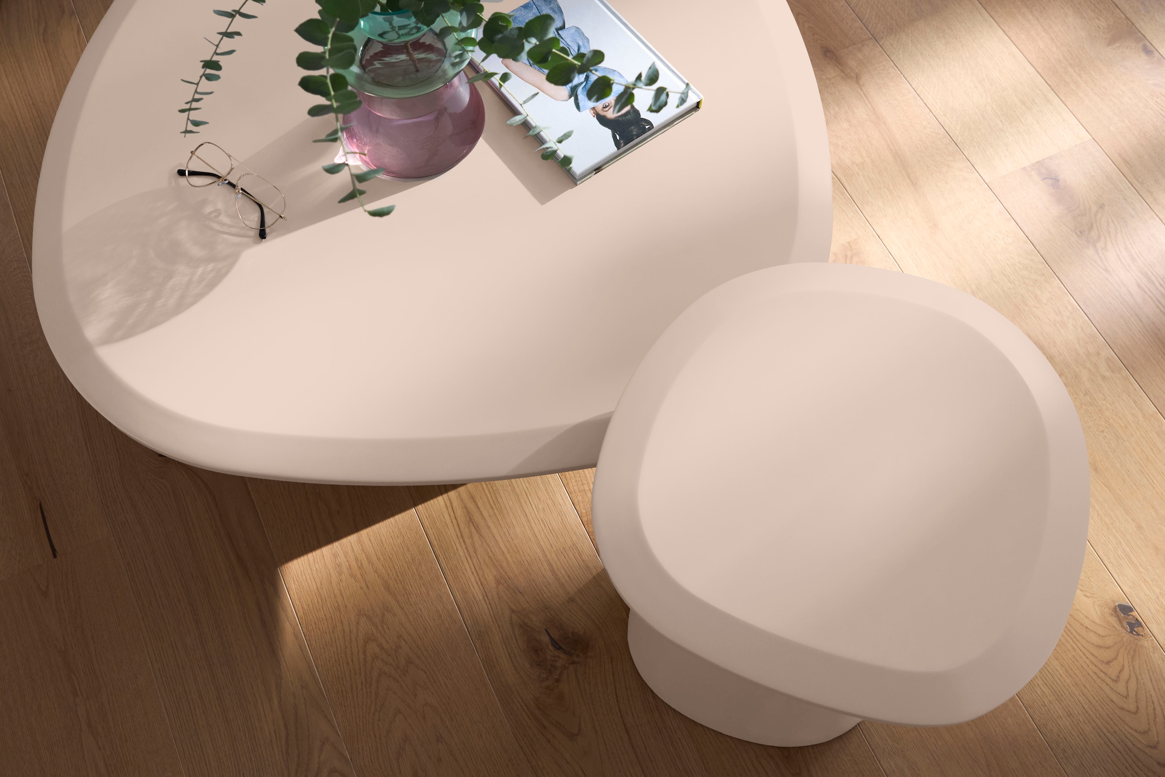 s.Oliver Couchtisch »Solhelm« Set, 2 Stk. tlg. cremefarbenes Duo aus lackiertem MDF Holz, mit Schweizer Kante