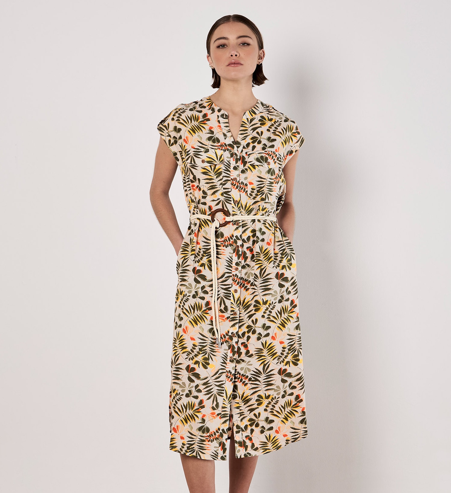 Apricot Midikleid »Midikleid« 2 tlg. mit Gürtel