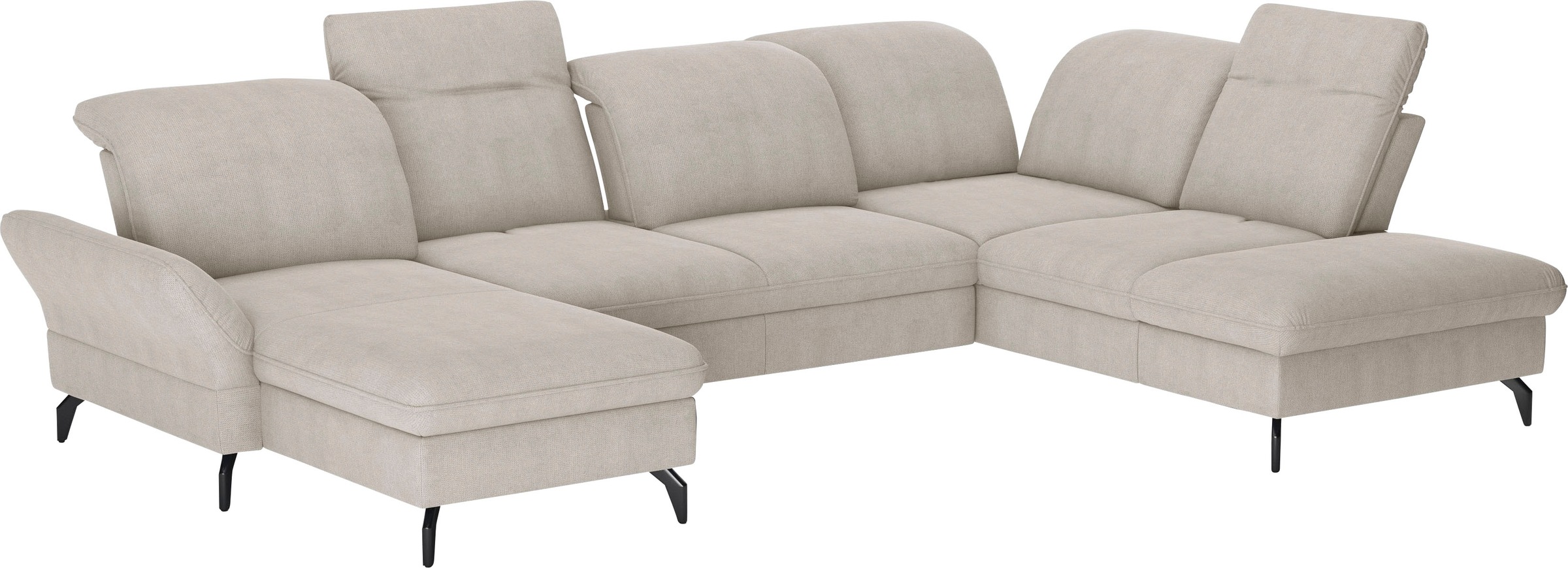 sit&more Wohnlandschaft »Leandro U-Form«, Wahlweise mit Bett-, Kopfteil - und Armlehnfunktion, sowie Bettkasten