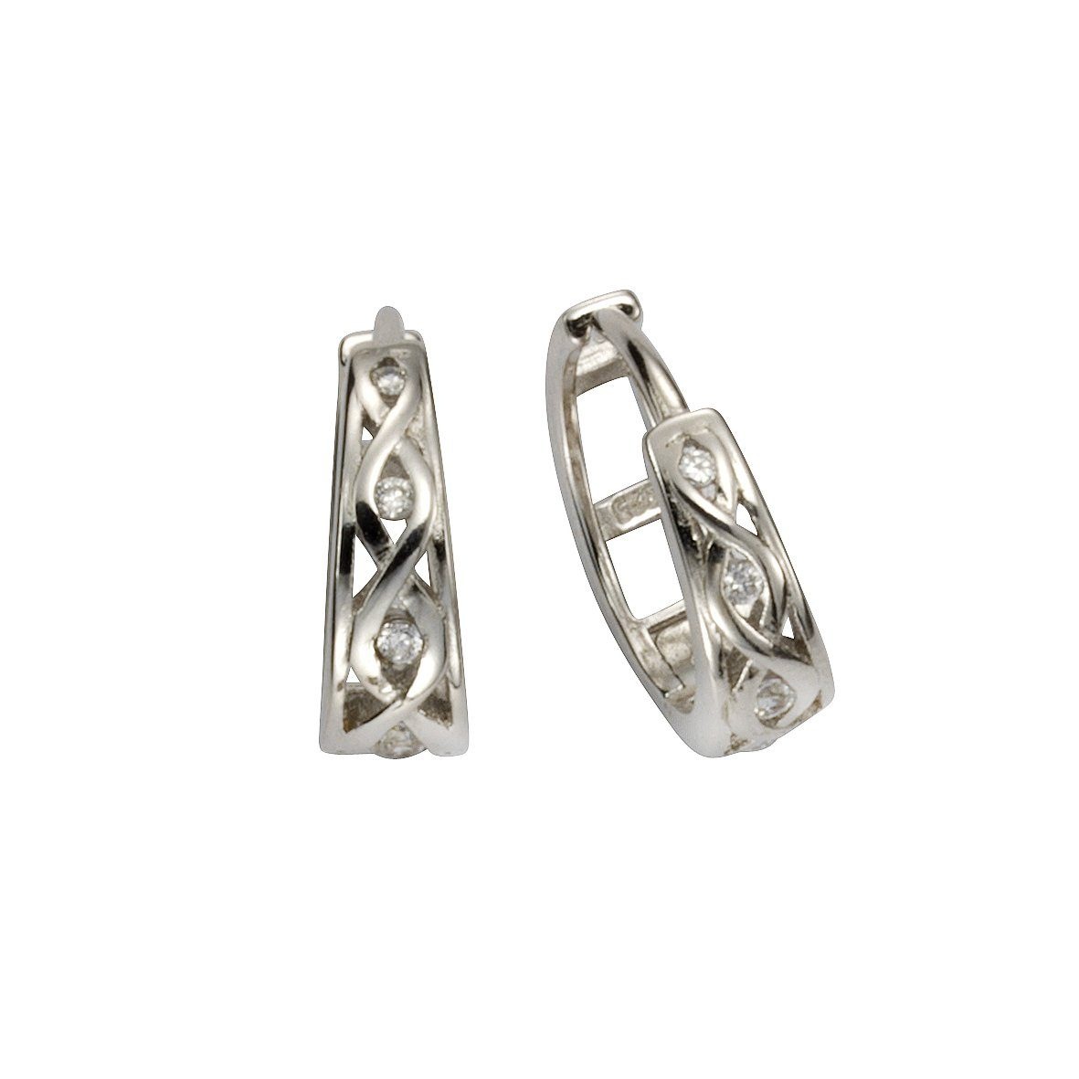 Vivance Klappcreolen »925/- Sterling Silber Zirkonia«, rhodiniert