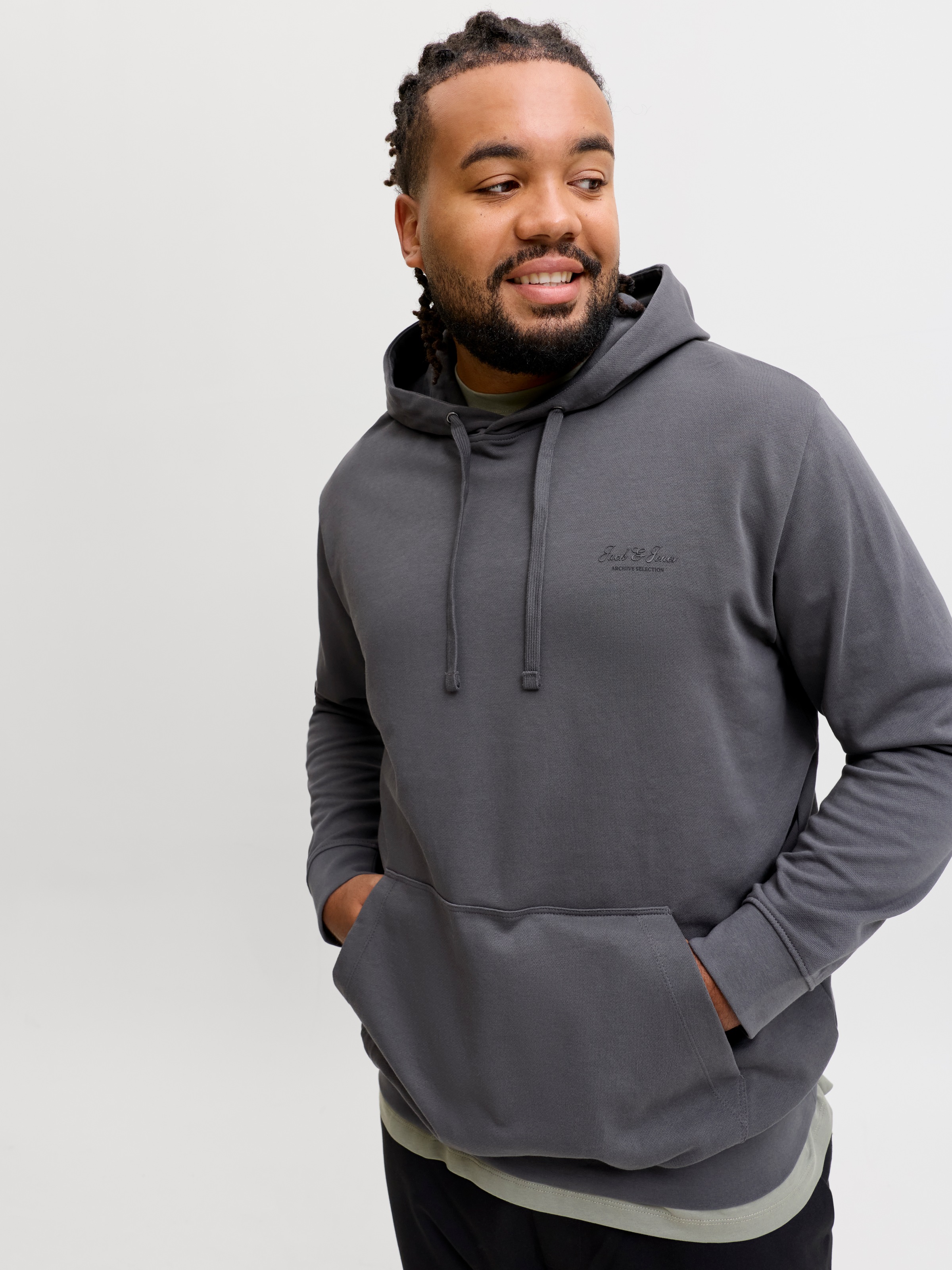 Jack & Jones PlusSize Kapuzensweatshirt »JJEARCHIVE GRAPHIC SWEAT HOOD SN PLS«, Baumwollmischung, regular fit
