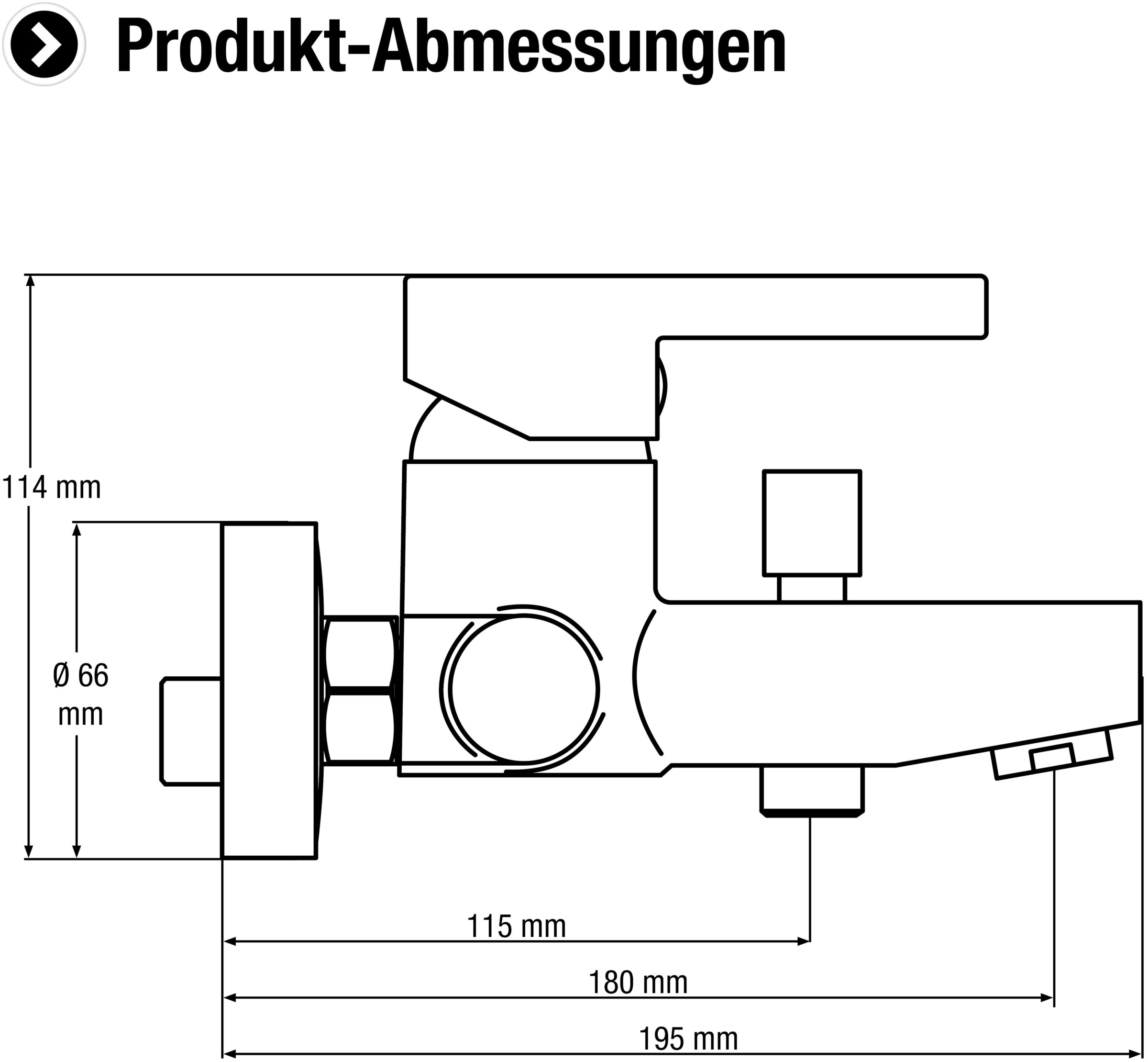 CORNAT Badarmatur »"Skagen" Hochwertiger Messingkörper -verchromt - 1/2 Zoll Brauseabgang«