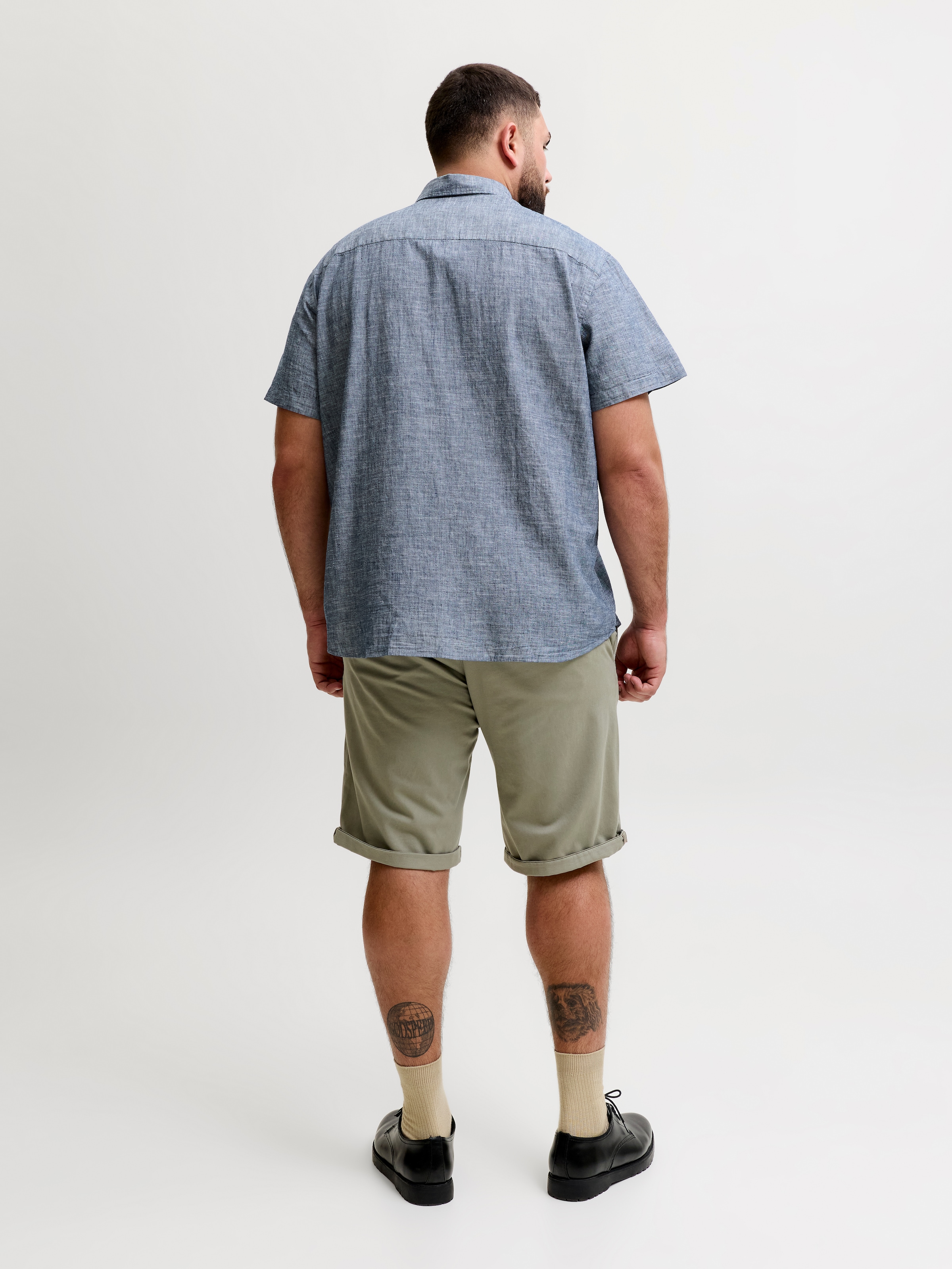 Jack & Jones PlusSize Kurzarmhemd »JPRBLUSUMMER LINEN BLEND SHIELD SS PLS« mit Stickerei