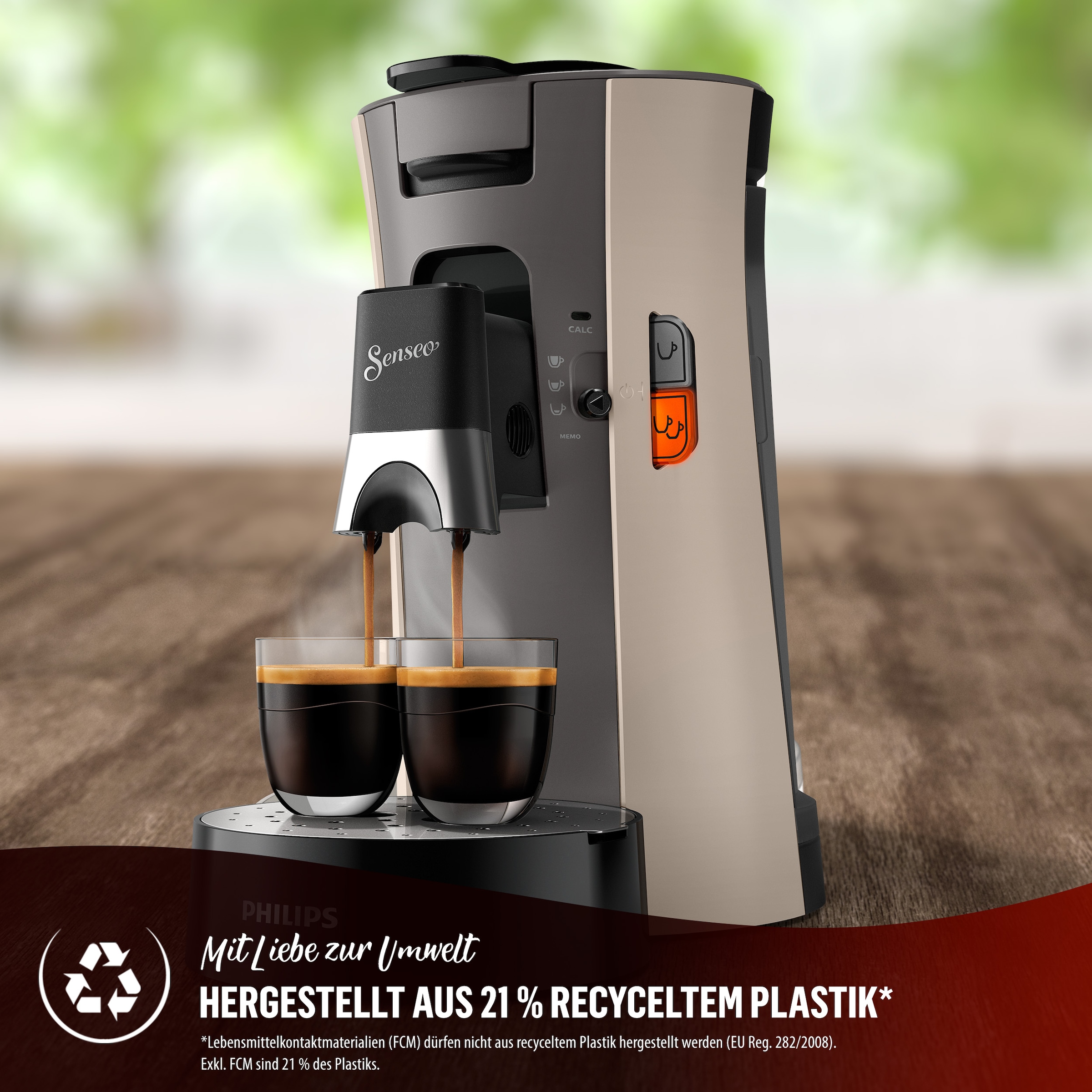 Philips Senseo Kaffeepadmaschine »Select CSA240/90, mit drei Kaffee-Einstellungen«, aus 21% rec. Plastik, Memo-Funktion, inkl. Gratis-Zugabe, Wert 14€ UVP