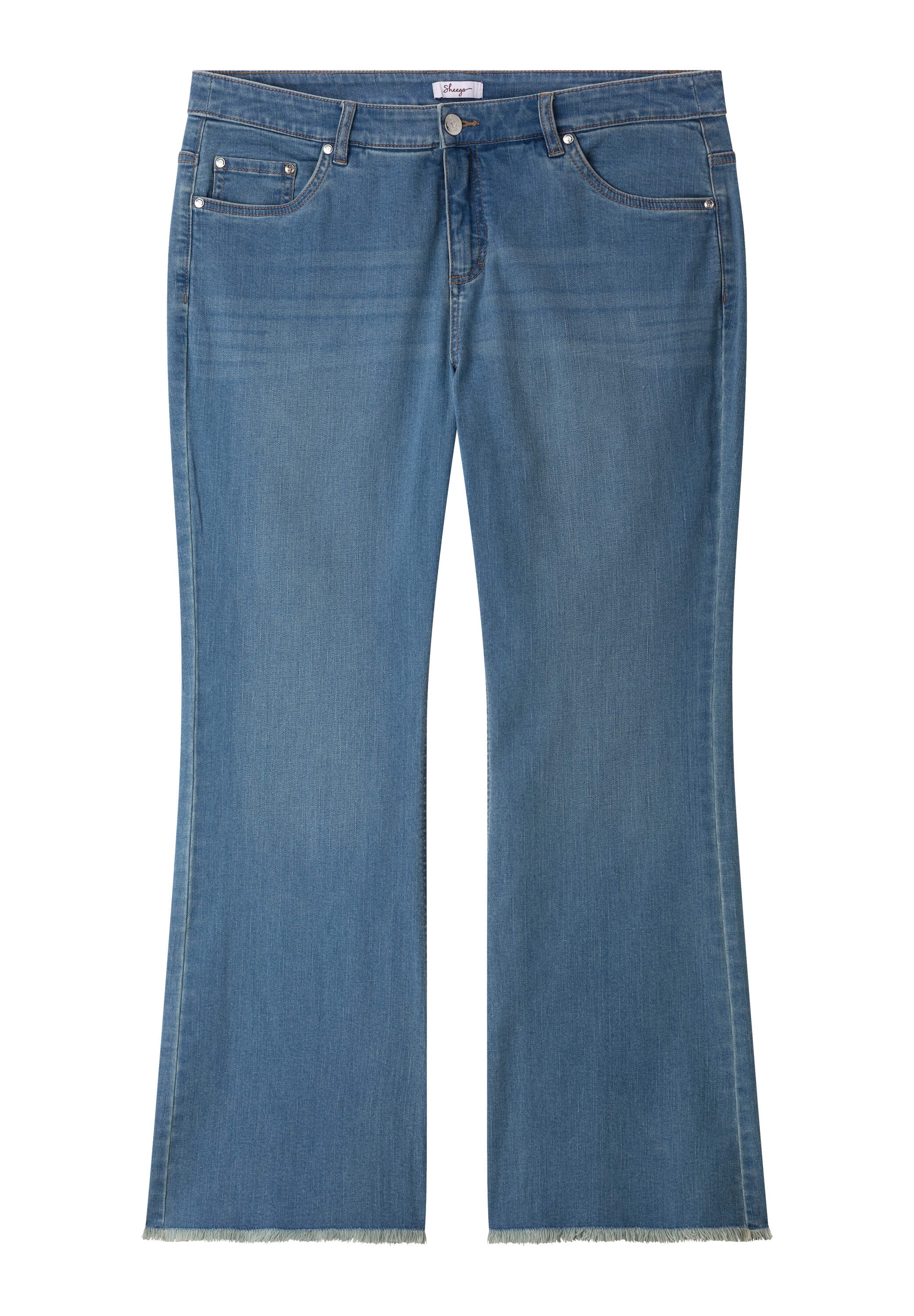 Sheego 5-Pocket-Jeans »Bootcut-Jeans Bootcut-Jeans mit Fransensaum«