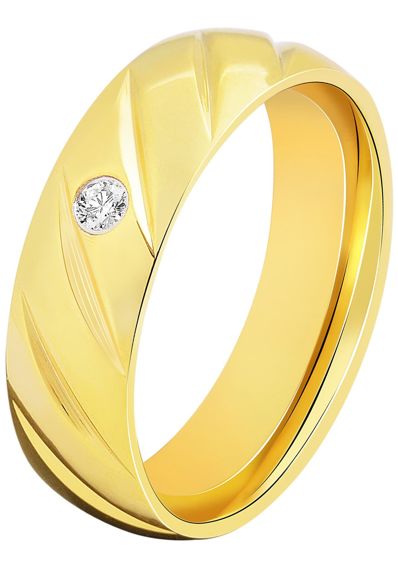 Adelia´s Fingerring »Damen Ring aus Edelstahl mit Strass Steinchen«