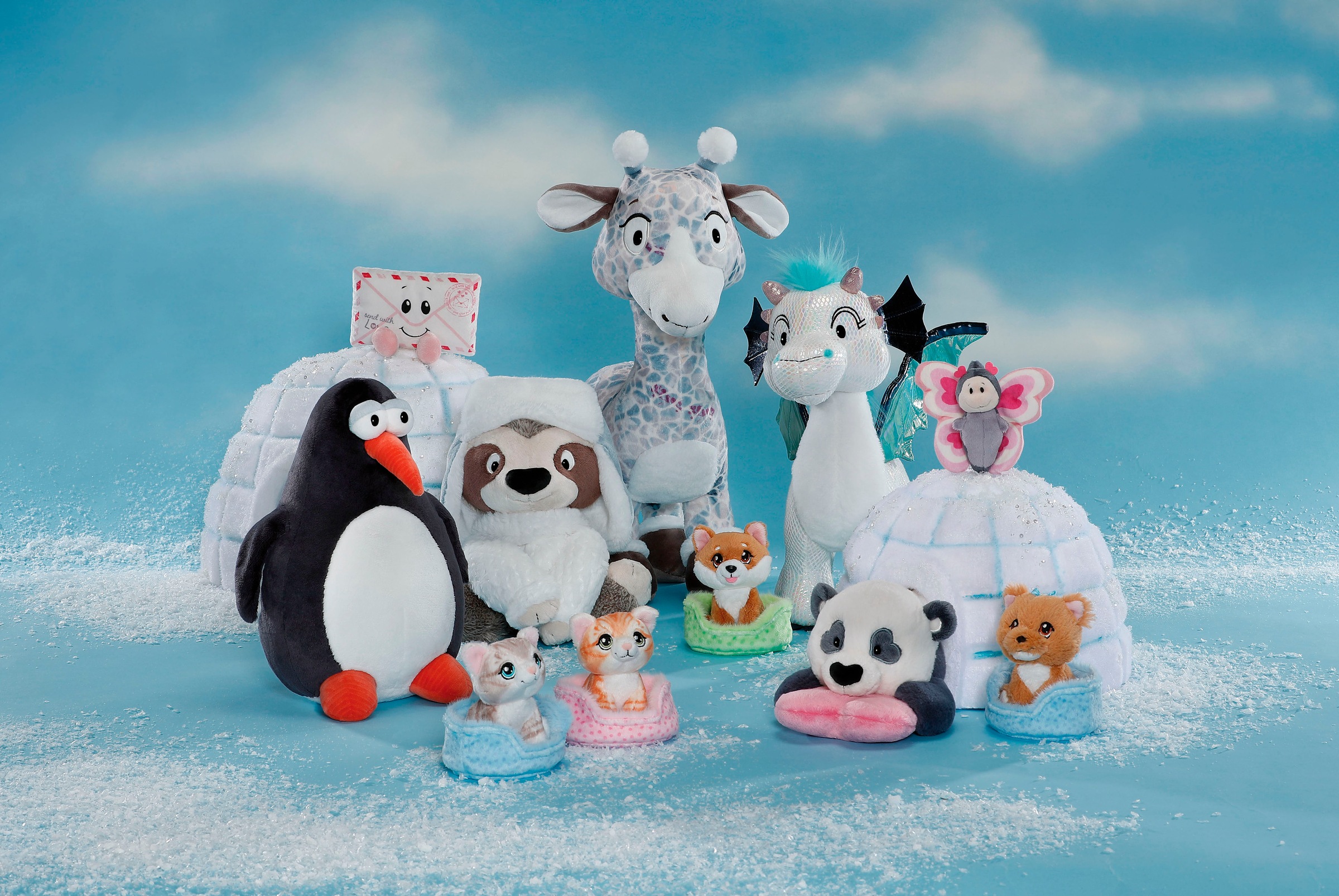 Nici Kuscheltier »Winter, Faultier Izzy Icetumbler mit Mütze, 35 cm schlenkernd«, schlenkernd; enthält recyceltes Material