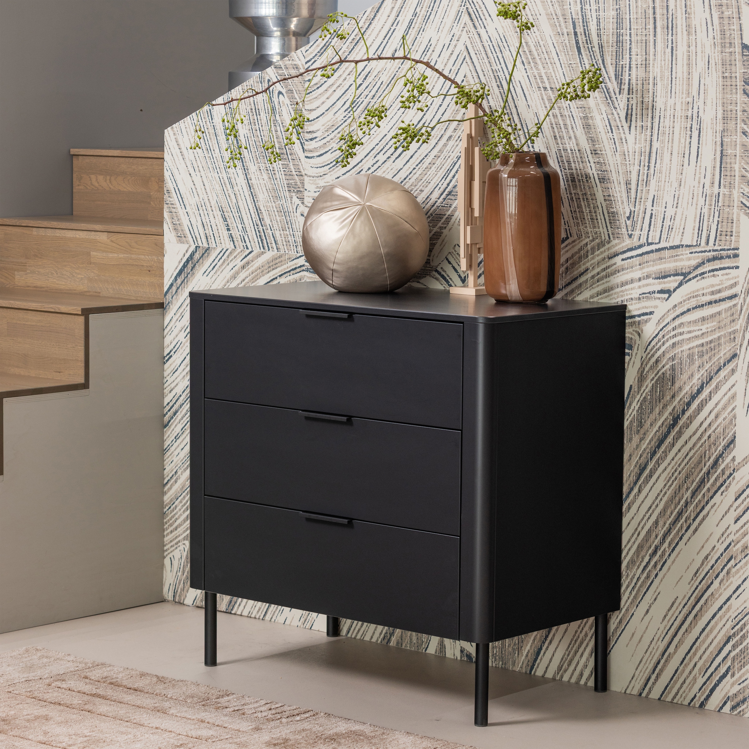 WOOOD Sideboard »Gunnar FSC®-Mix Massivkiefer mit Dämpfung Funktion, 94 x 52 x 93 cm« Tragkraft 15 kg pro Schublade, einfach zu montieren,sichtbare Maserung