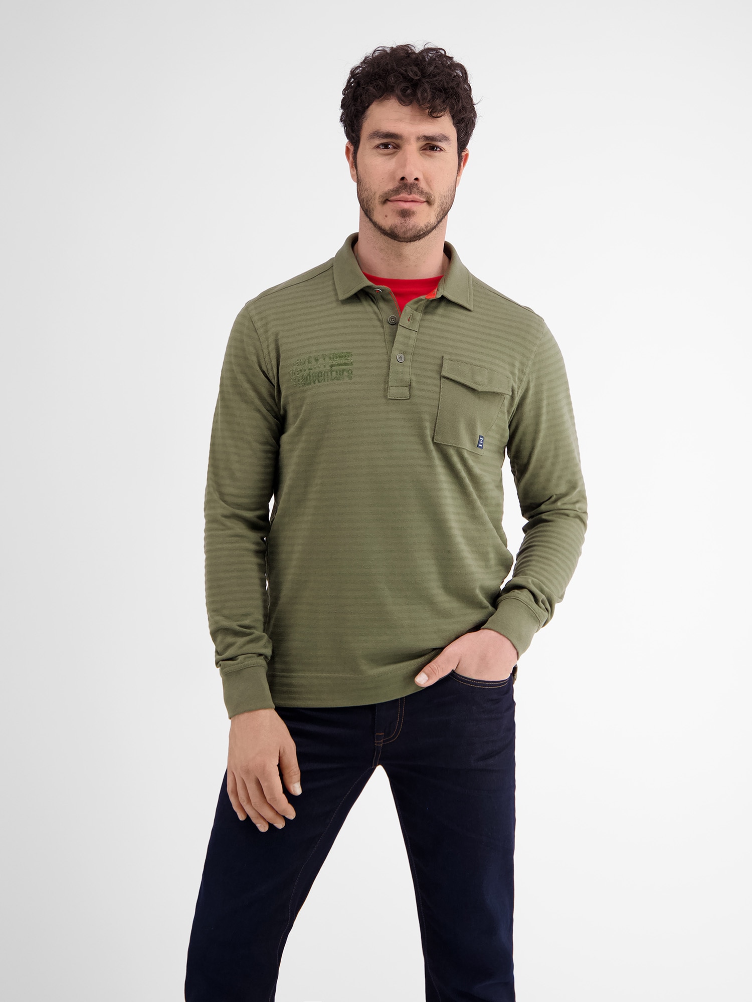 Langarm-Poloshirt »LERROS Longsleeve-Polo, gestreift«