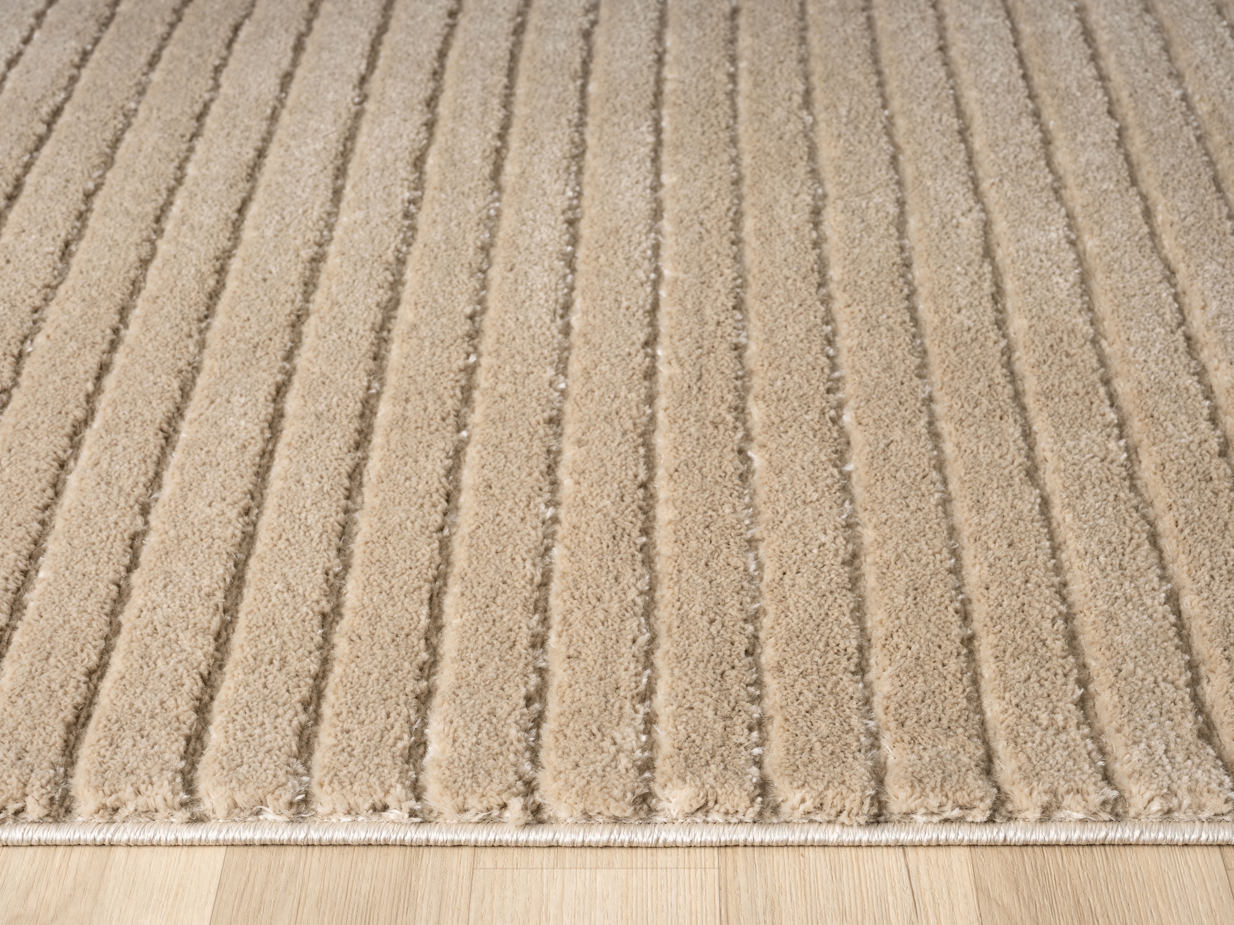 LeGer Home by Lena Gercke Teppich »Selma« rechteckig 19 mm Höhe Hoch-Tief-Struktur, Streifen Design, Wohnzimmer, Schlafzimmer