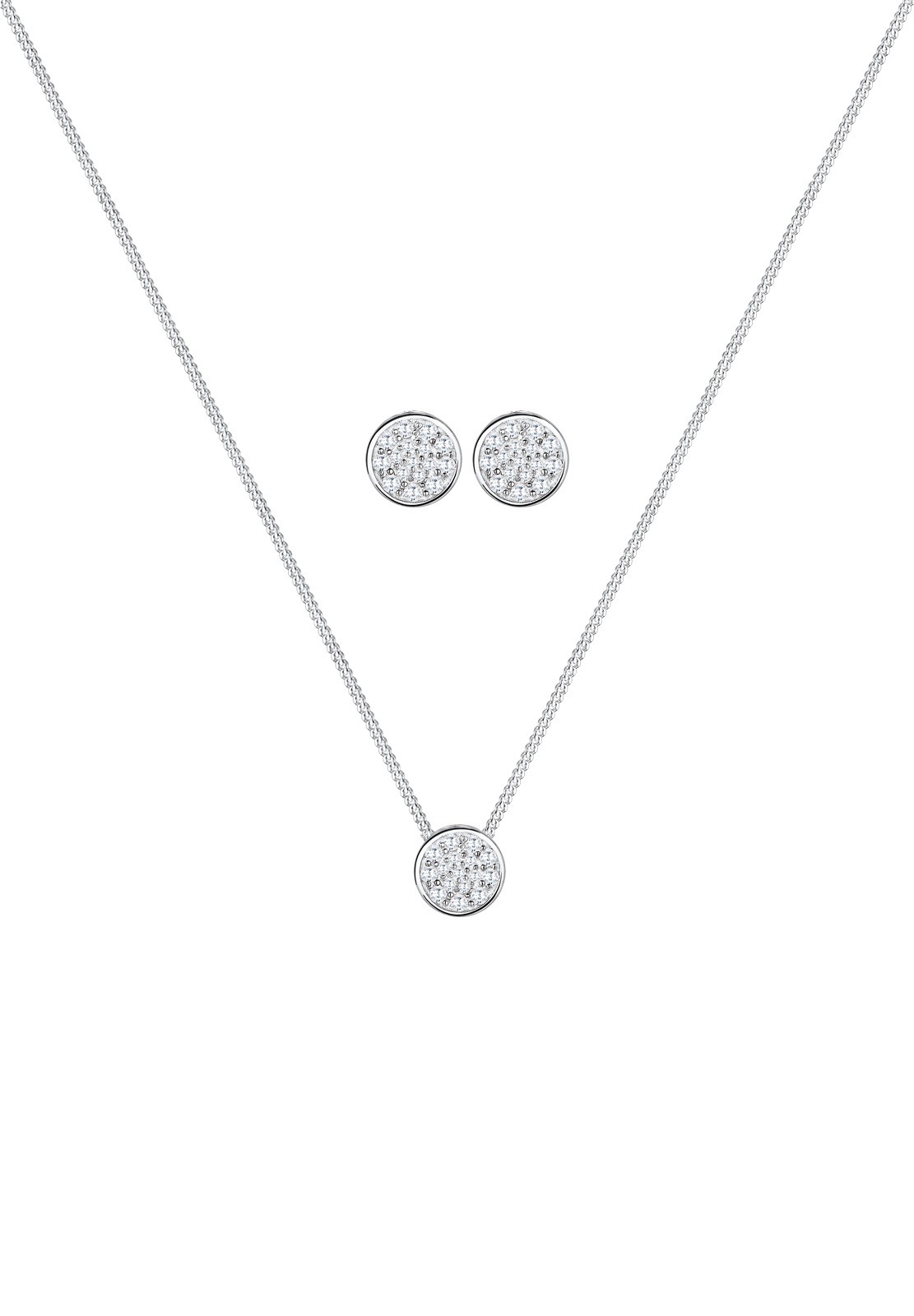 Elli Ohrring und Ketten Set »Schmuckset Zirkonia 925 Sterling Silber«