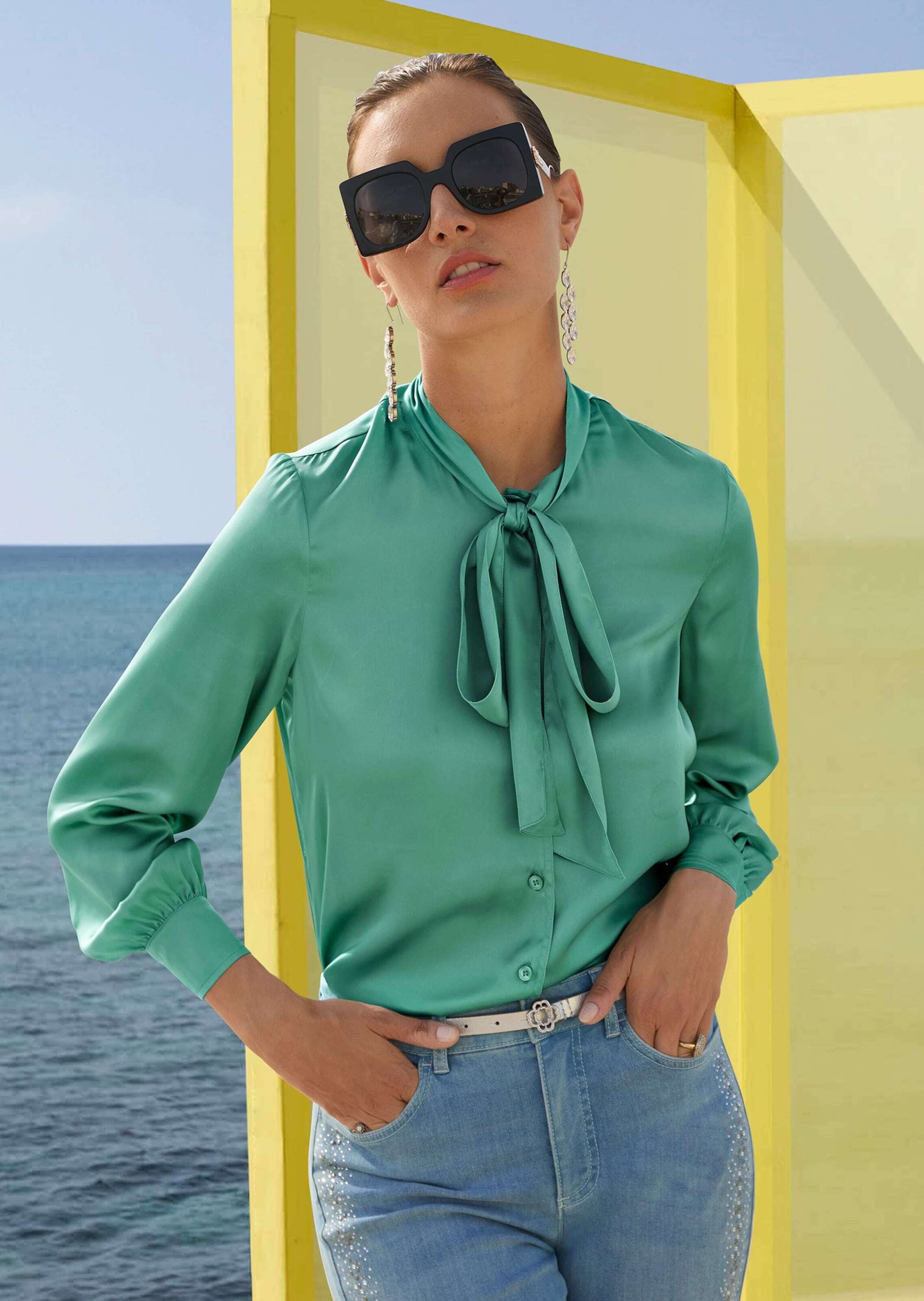 MADELEINE Langarmbluse »Bluse Satinbluse mit Schluppe«