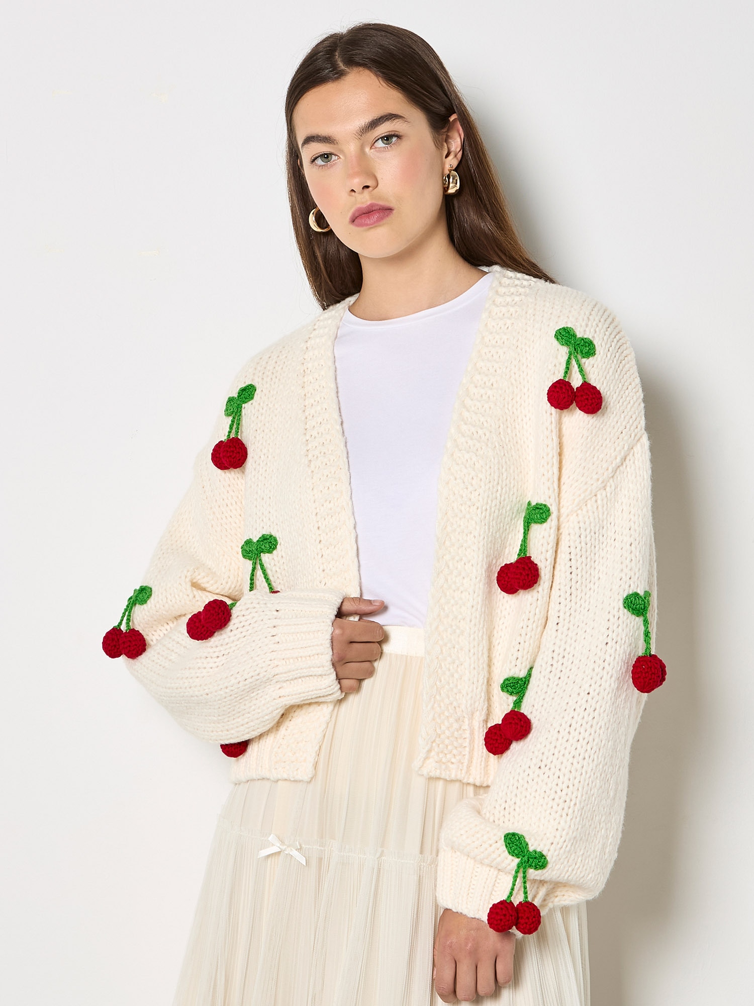 Apricot Strickjacke »Strickjacke« und Häkelverzierung