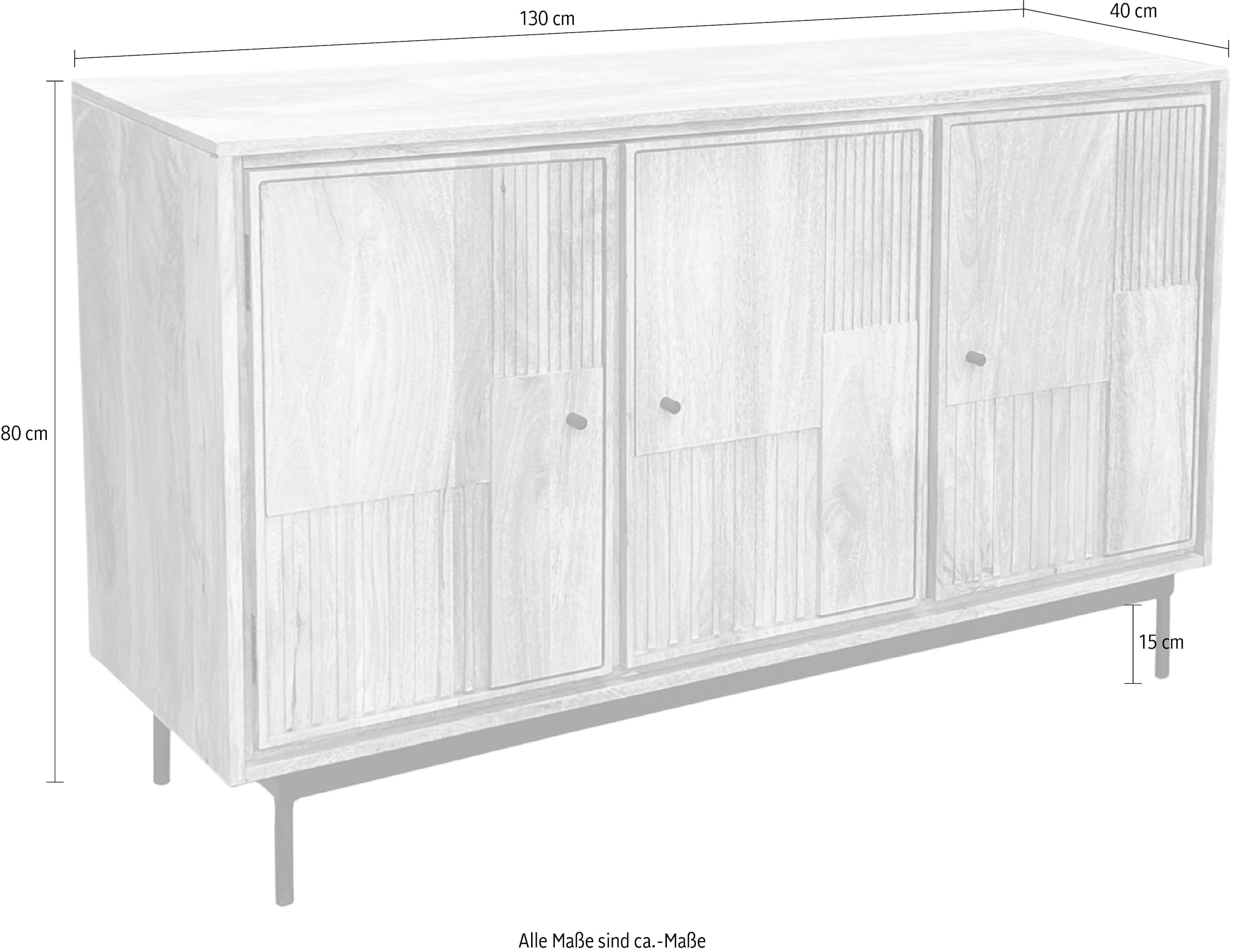 SIT Sideboard »Kommode – Massives Holz mit Lamellen‑Front & kunstvollen Schnitzereien« 1 Stk. tlg. Massives Lamellen‑Sideboard mit kunstvollen Schnitzereien & Stauraum
