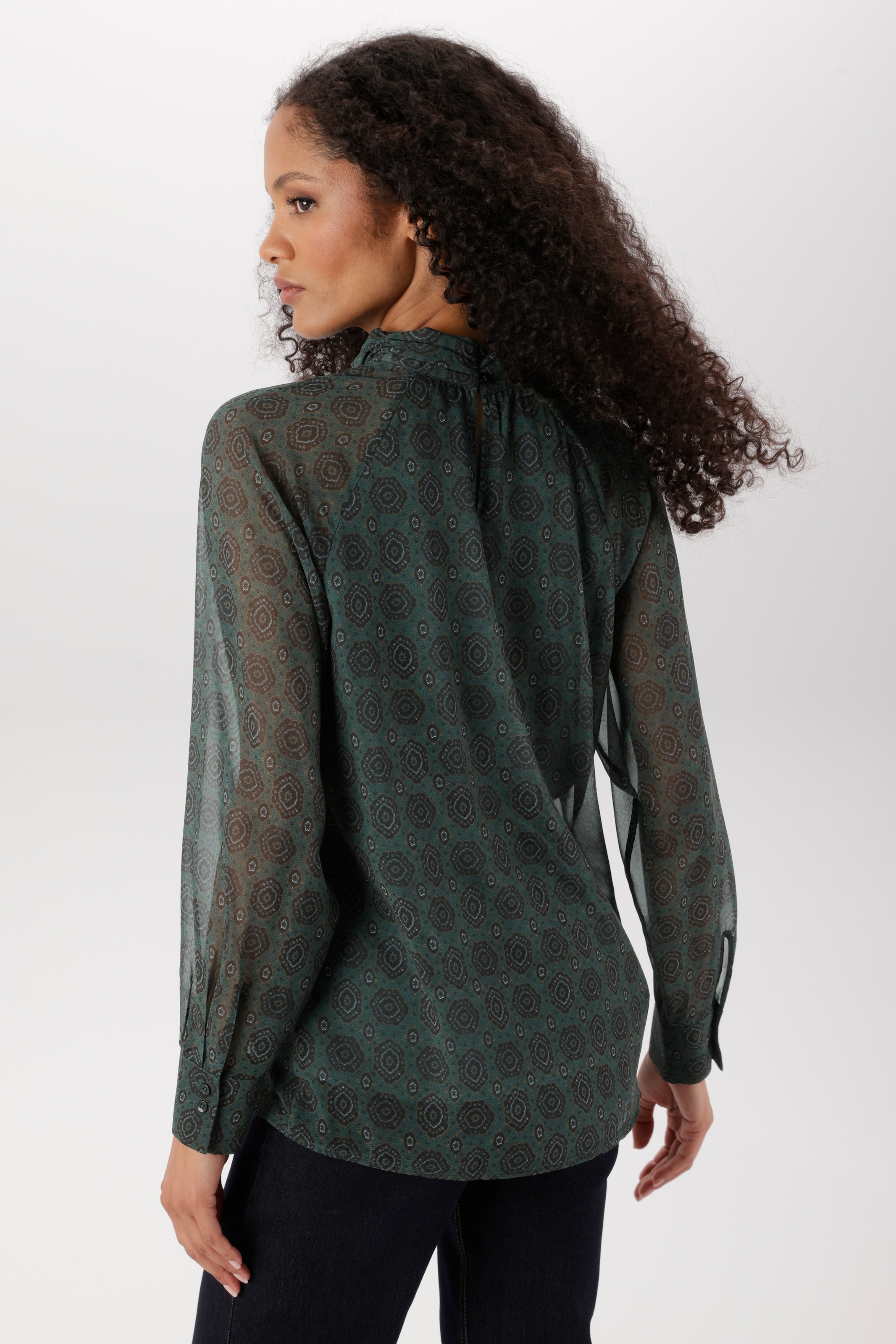 Aniston SELECTED Chiffonbluse hinten im Nacken mit zwei Knöpfen zu schließen - NEUE KOLLEKTION