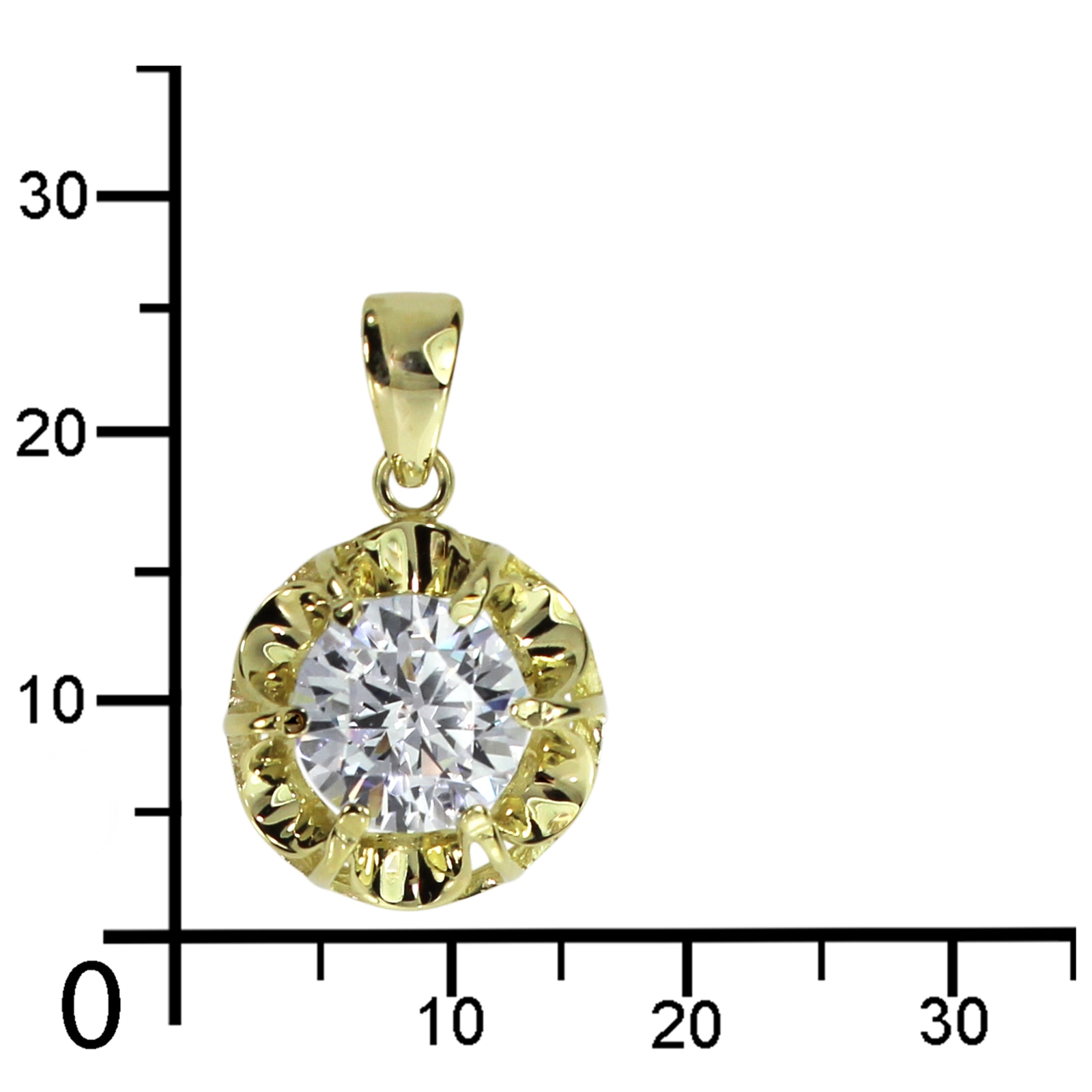 OSTSEE-SCHMUCK Kettenanhänger »- Pia 9 mm - Gold 333/000 - Zirkonia«