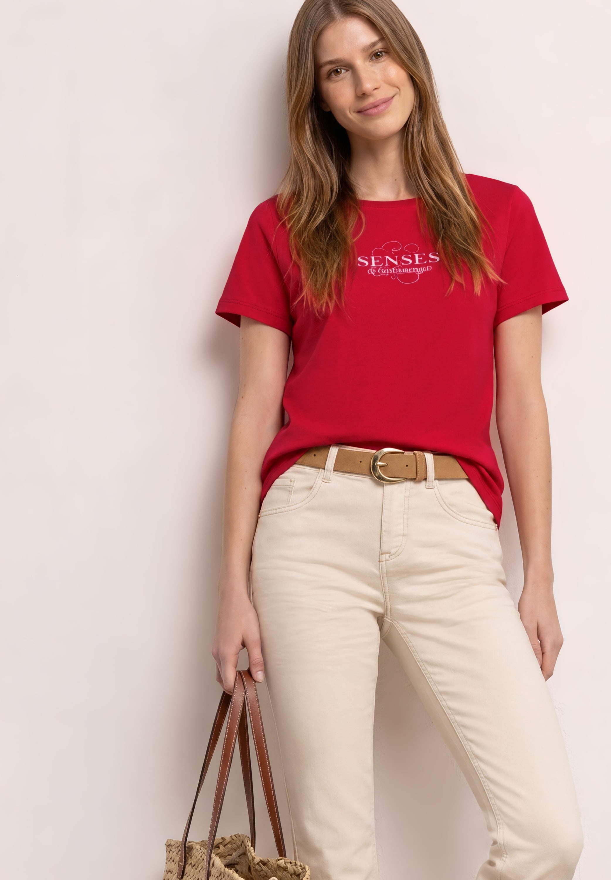 STREET ONE Kurzarmshirt Sommershirt mit Wording Artwork