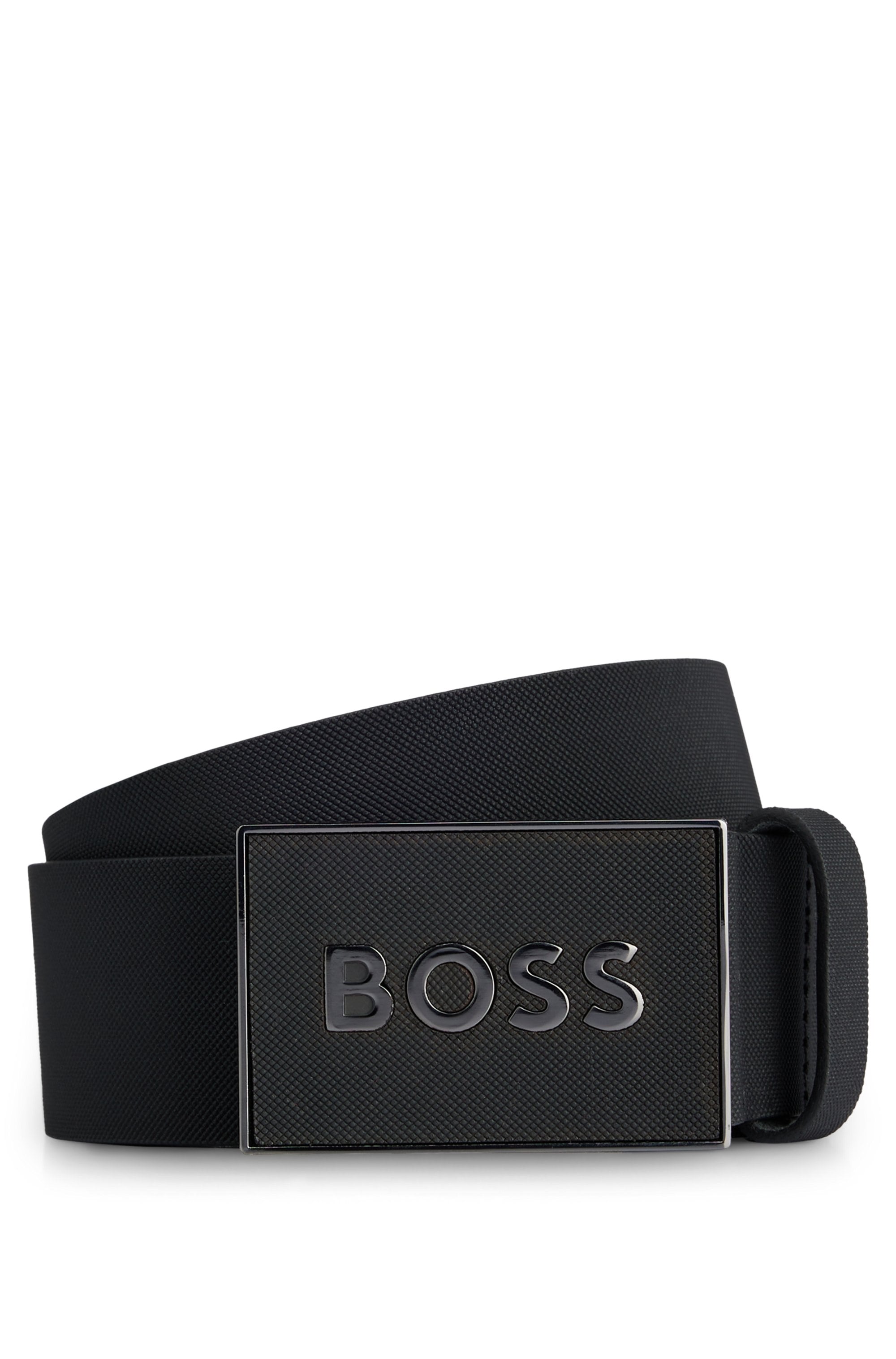 BOSS Ledergürtel »Boss Icon-S1 Sz40« mit großem BOSS Schriftzug auf der Schnalle