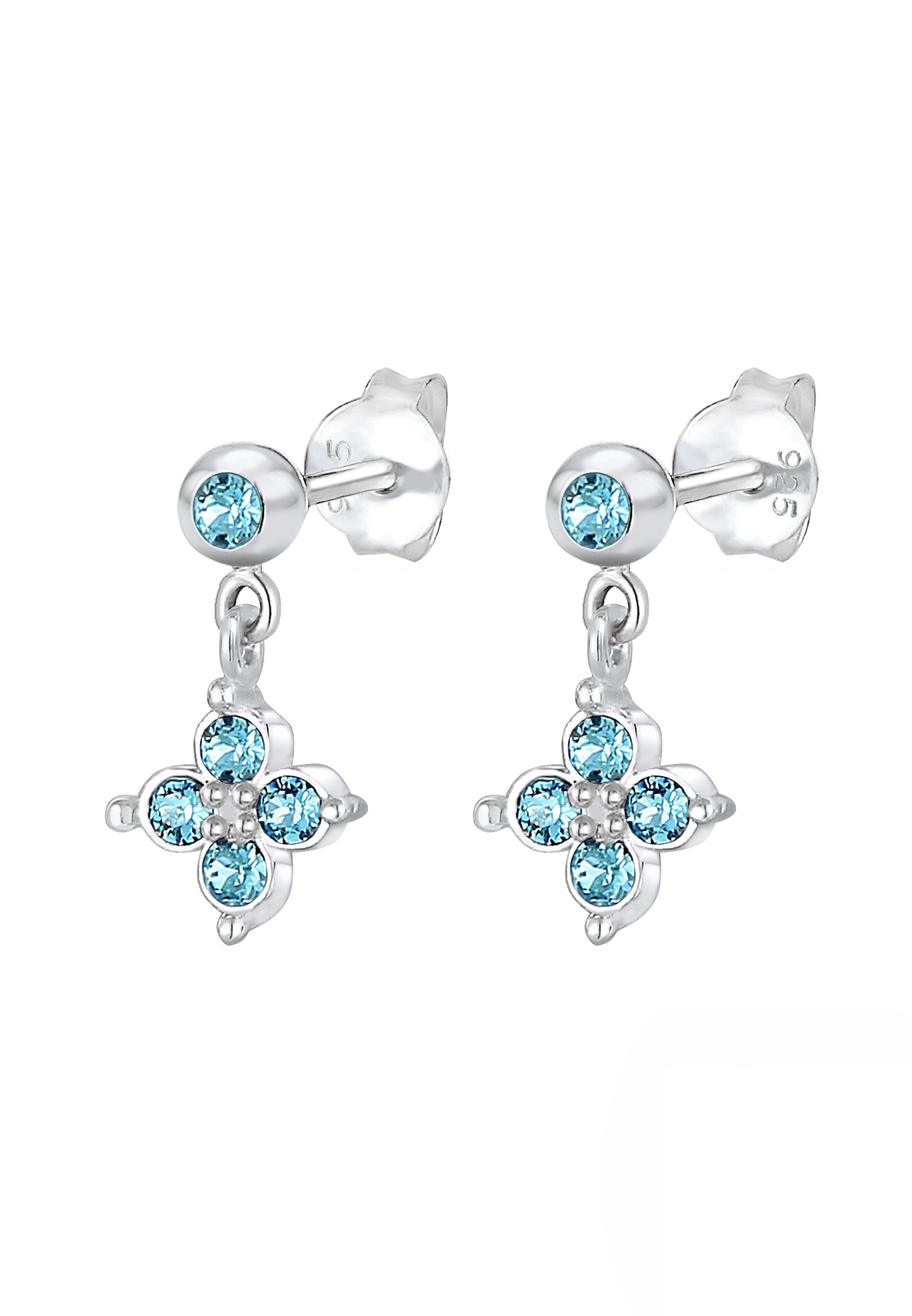 Elli Paar Ohrstecker »Ohrringe Kinder Blume Kristalle 925 Silber«