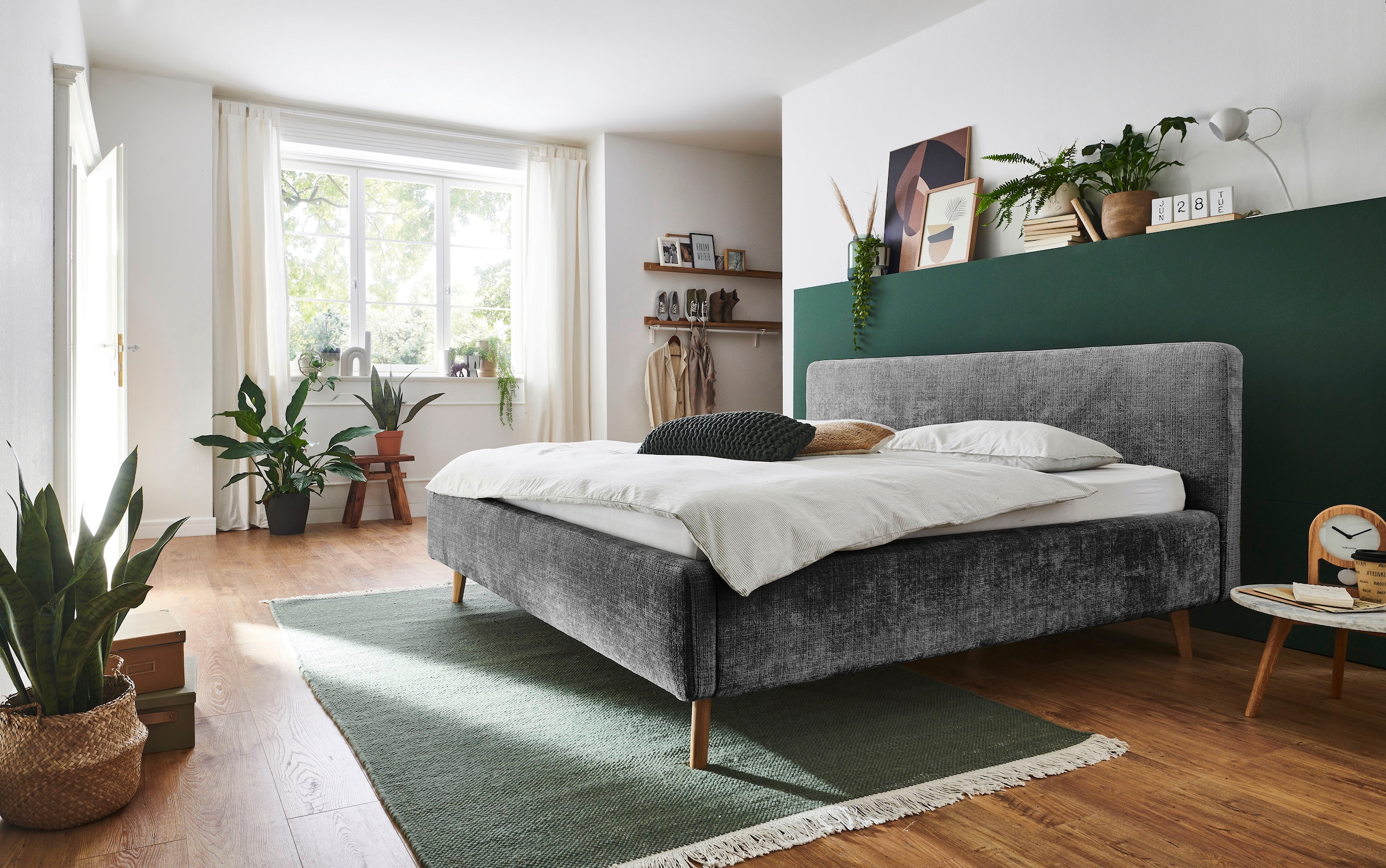 meise.möbel Polsterbett »MATTIS, Bett wahlweise mit Bettkasten, Bouclé-Bezug« Liegeflächen: 140x200cm, 160x200cm & 180x200cm