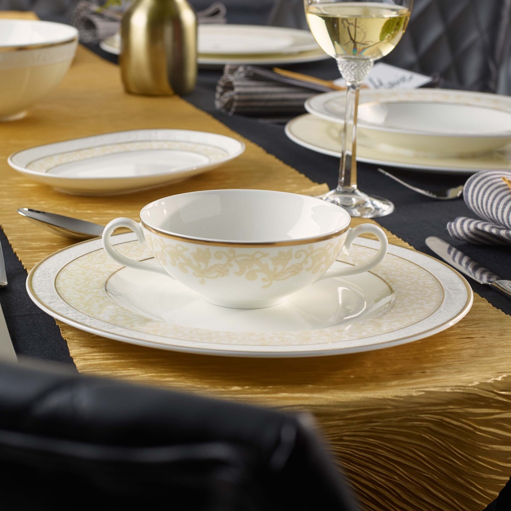 Villeroy & Boch Tasse »Suppen-Obertassen Ivoire 200 ml 6er Set weiß-gold«