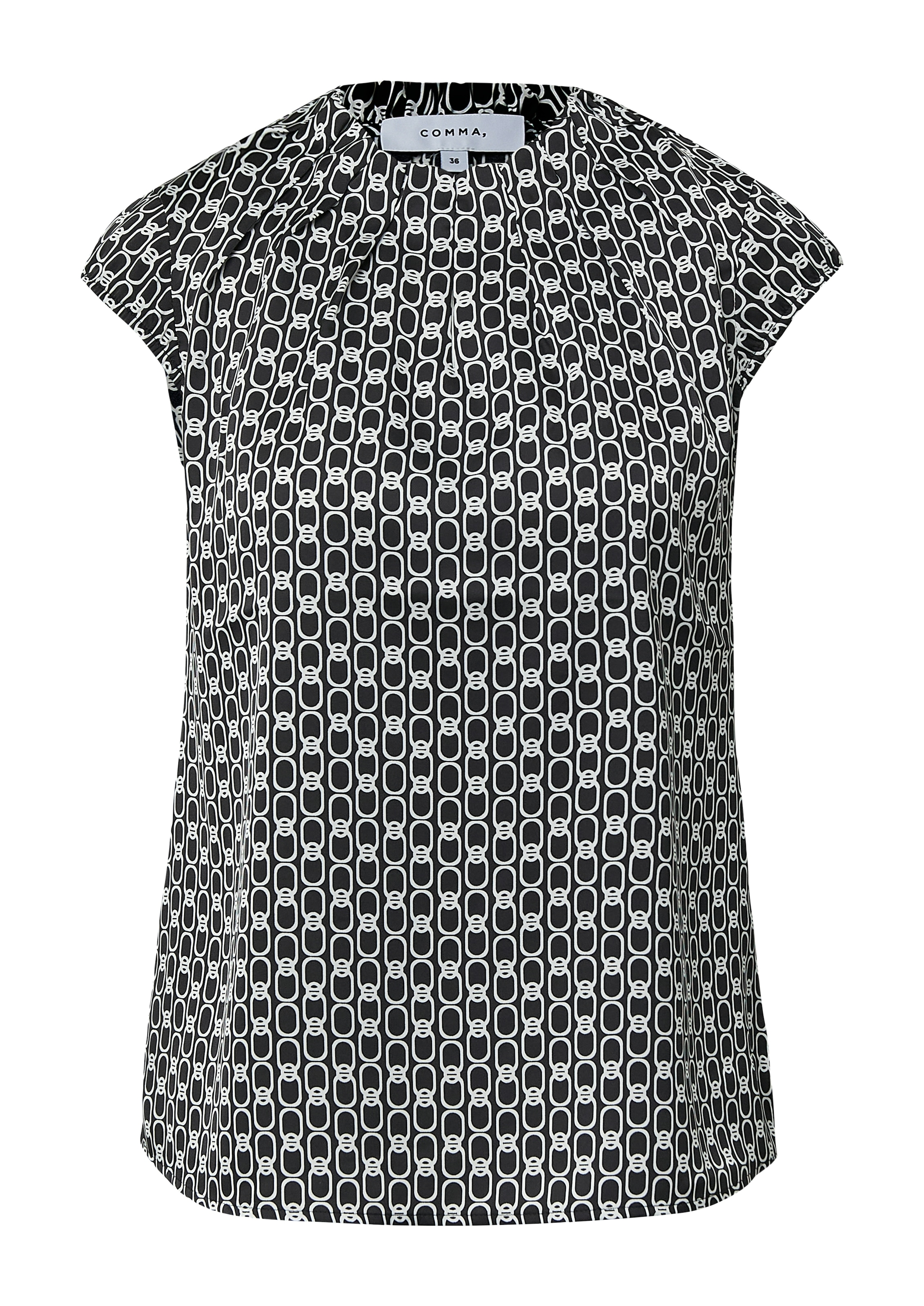 Comma Satinbluse, mit All-Over Print