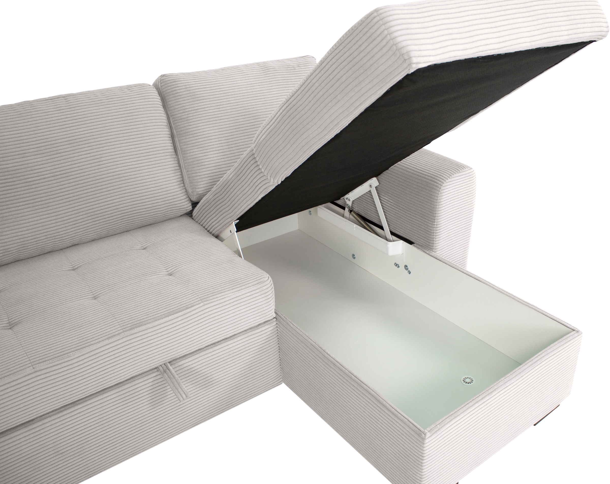 Trends by HG Ecksofa »Poll L-Form, B: 245 cm« mit Schlaffunktion & Bettkasten