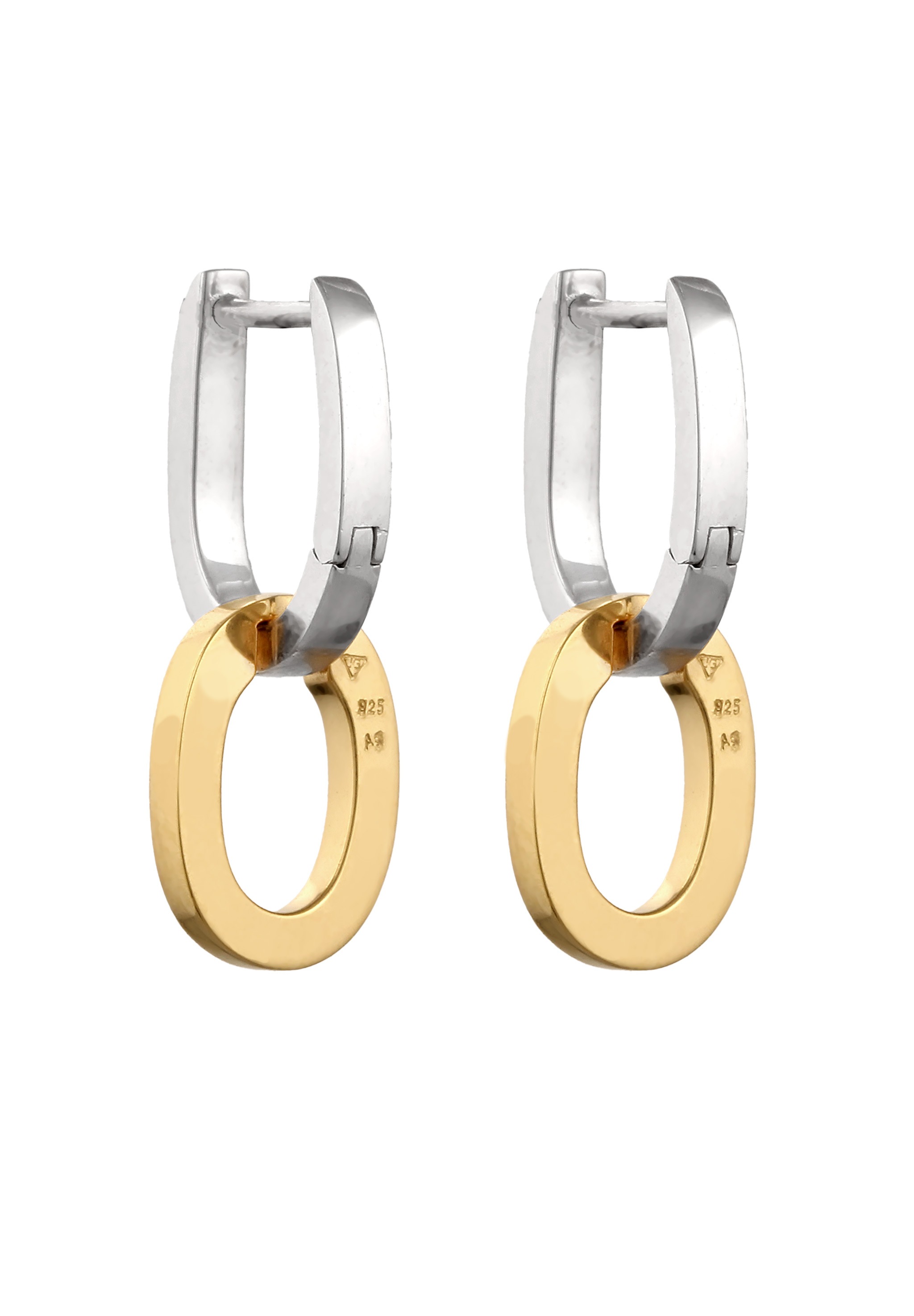 Kuzzoi Paar Creolen »Ohrringe Creole Bicolor 925 Sterling Silver«
