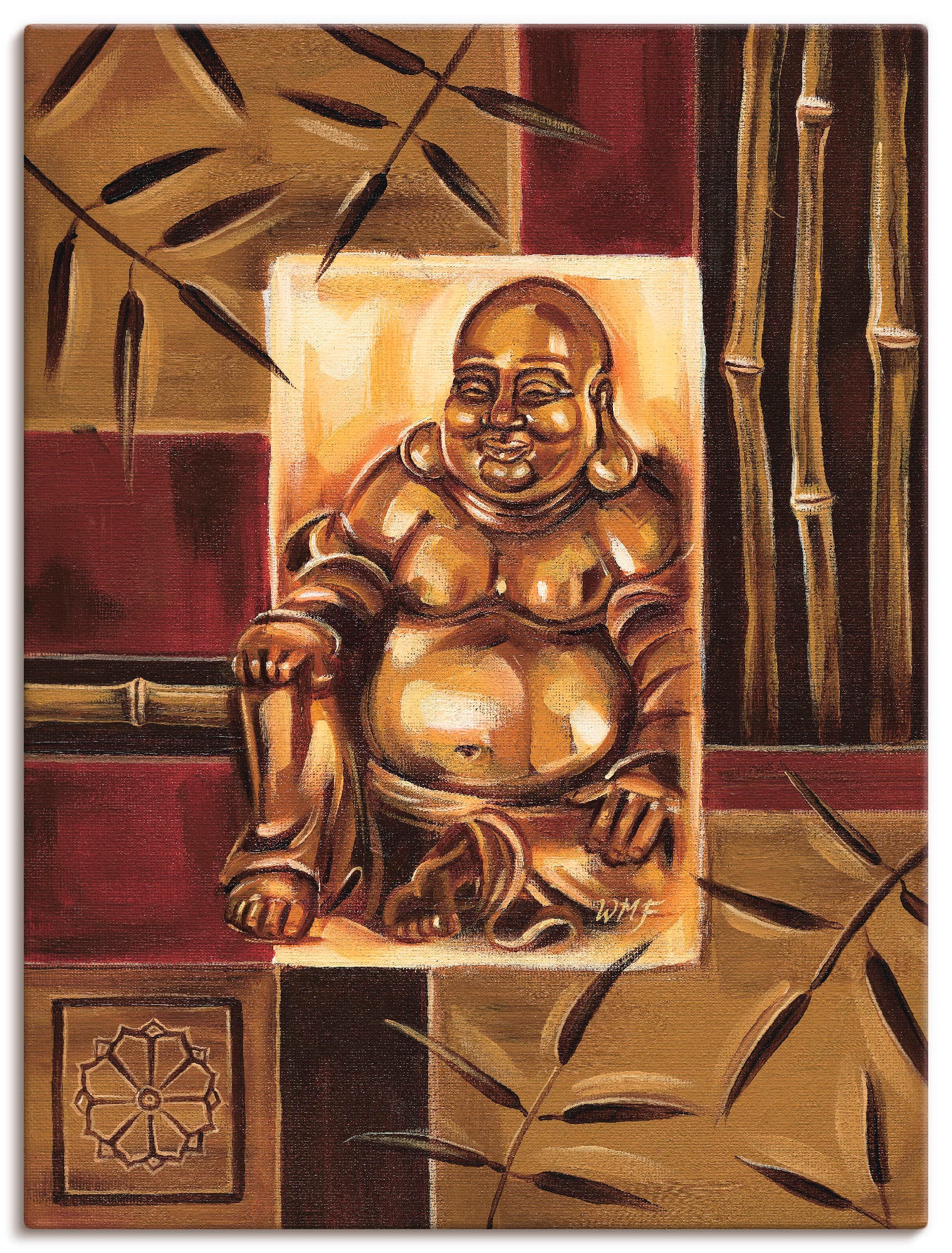 Artland Wandbild »Lachender Buddha«, Religion, (1 St.), als Leinwandbild, Poster in verschied. Größen